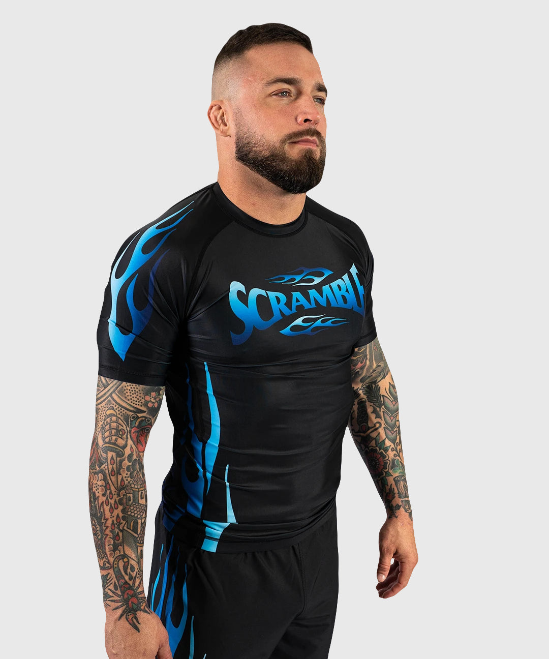 Scramble 1998 Ice Rashguard de Manga Corta - Negro/Azul