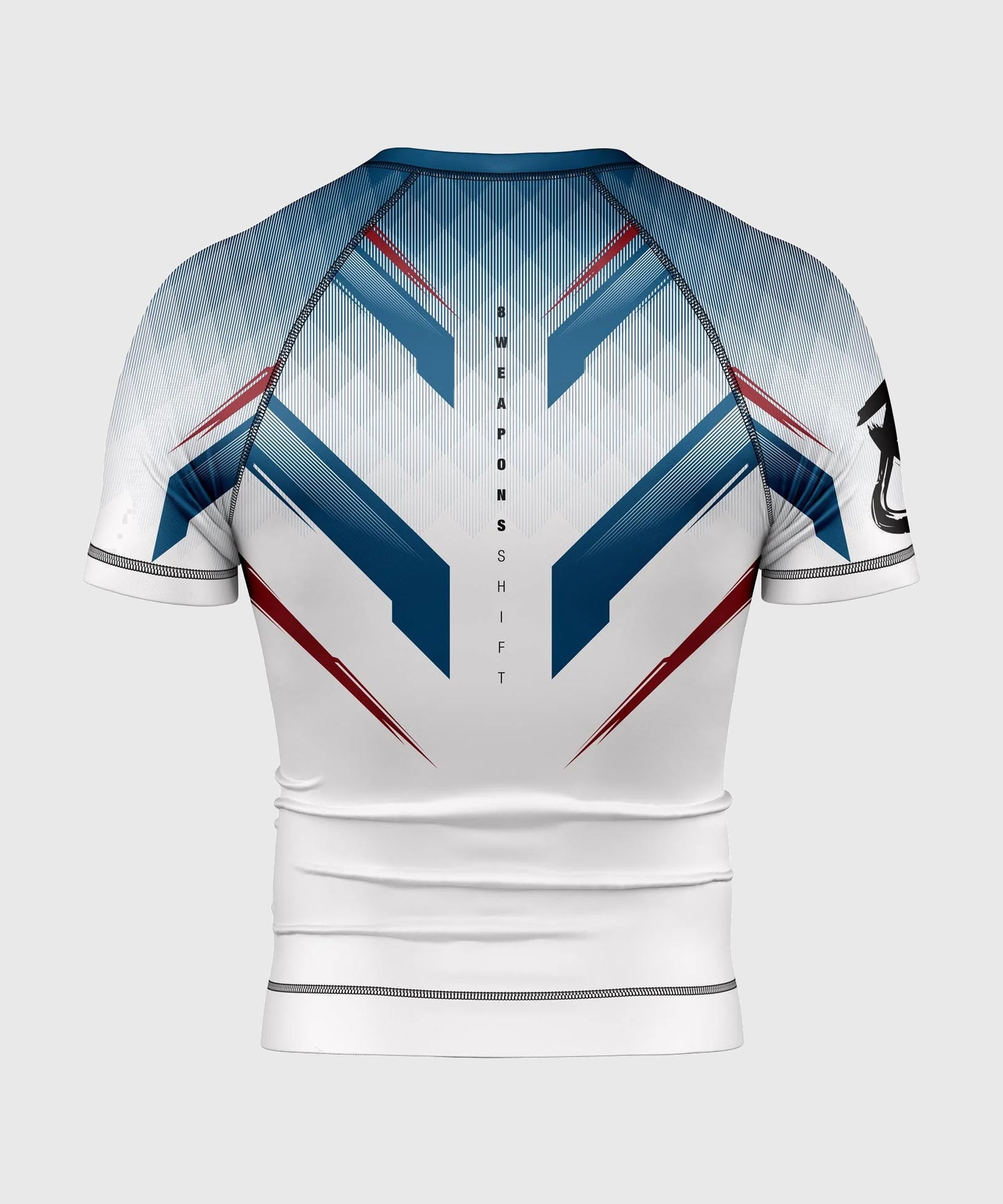 8 Weapons Shift Short Sleeve Rashguard - White/Blue/Red