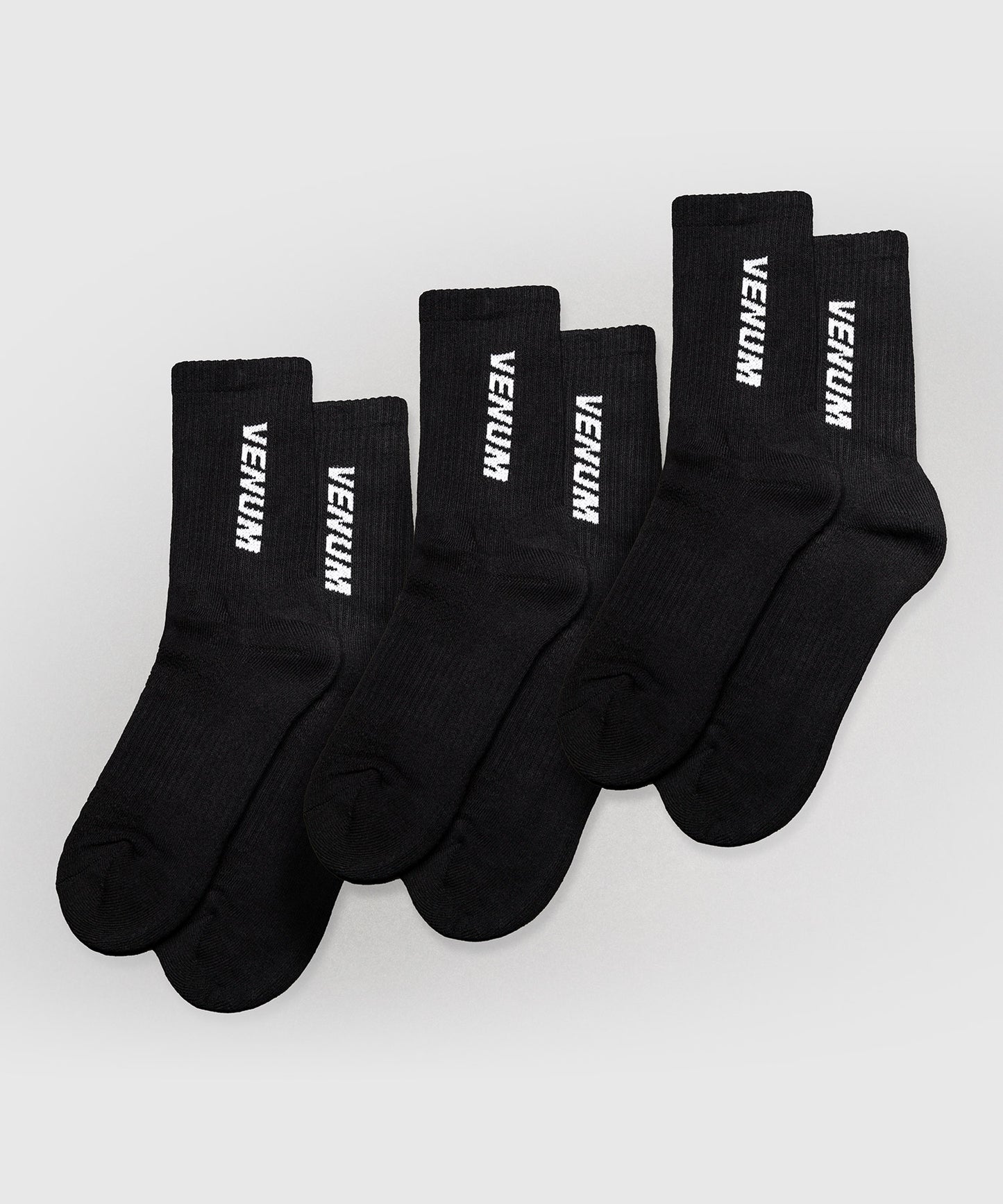 Venum Essential Calcetines (Set de 3 pares) – Negro/Blanco