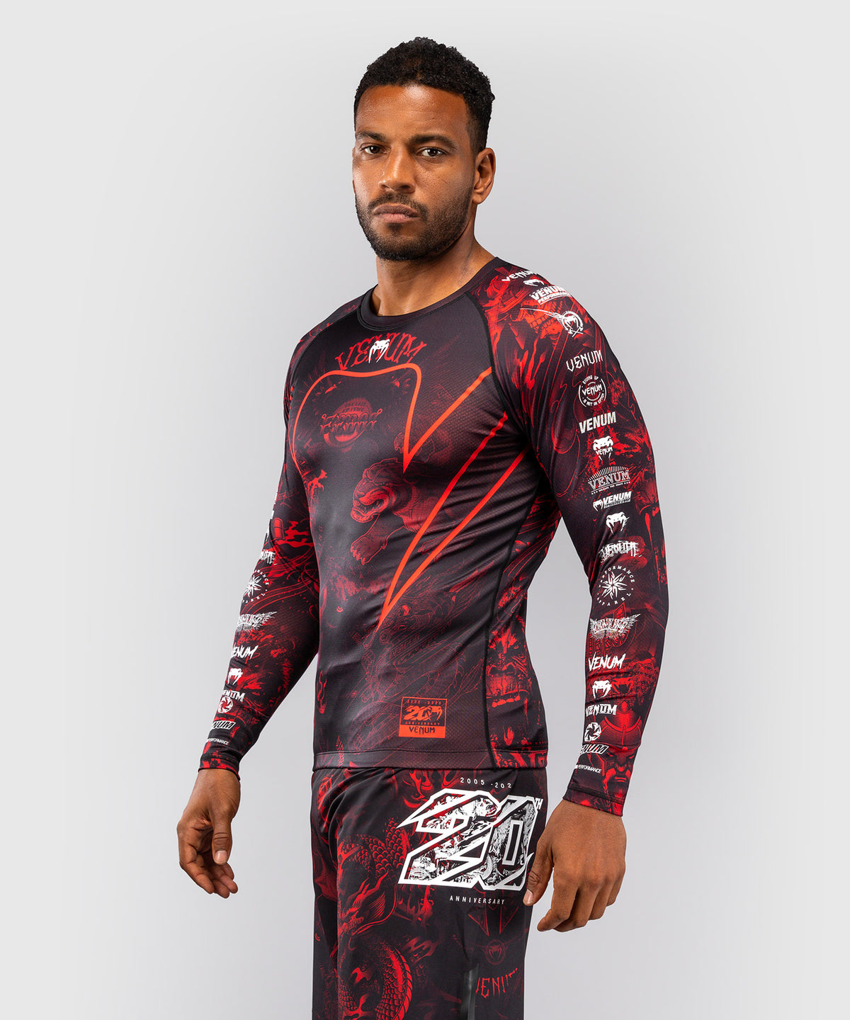 Venum 20th Anniversary Long Sleeve Rashguard - Black/Red