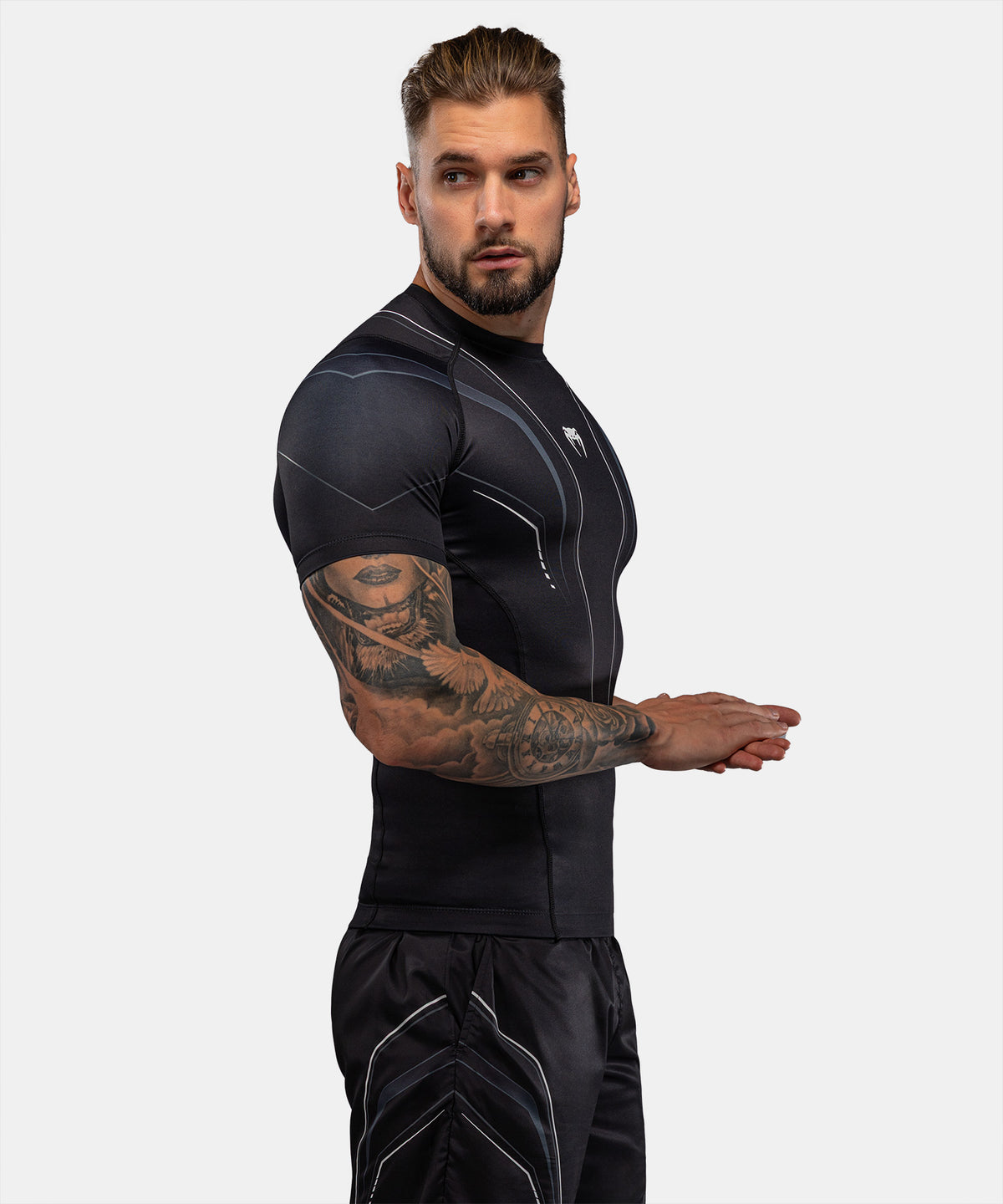 Venum Streamline Rashguard a Maniche Corte – Nero/Bianco