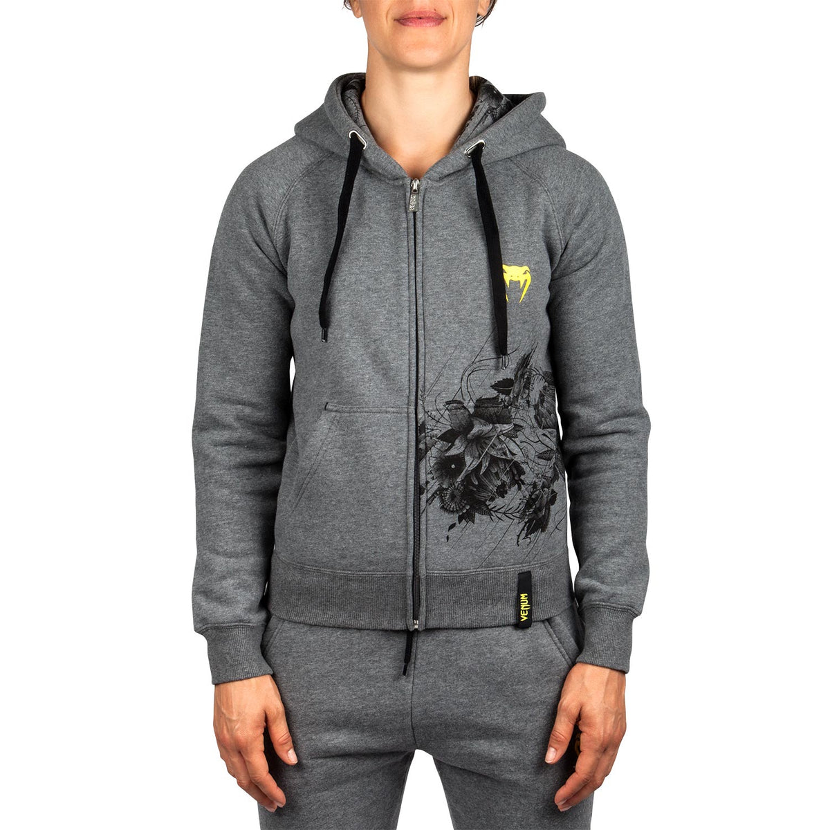 Sudadera Hoody Venum Floral - Gris Brezo - Para Mujer