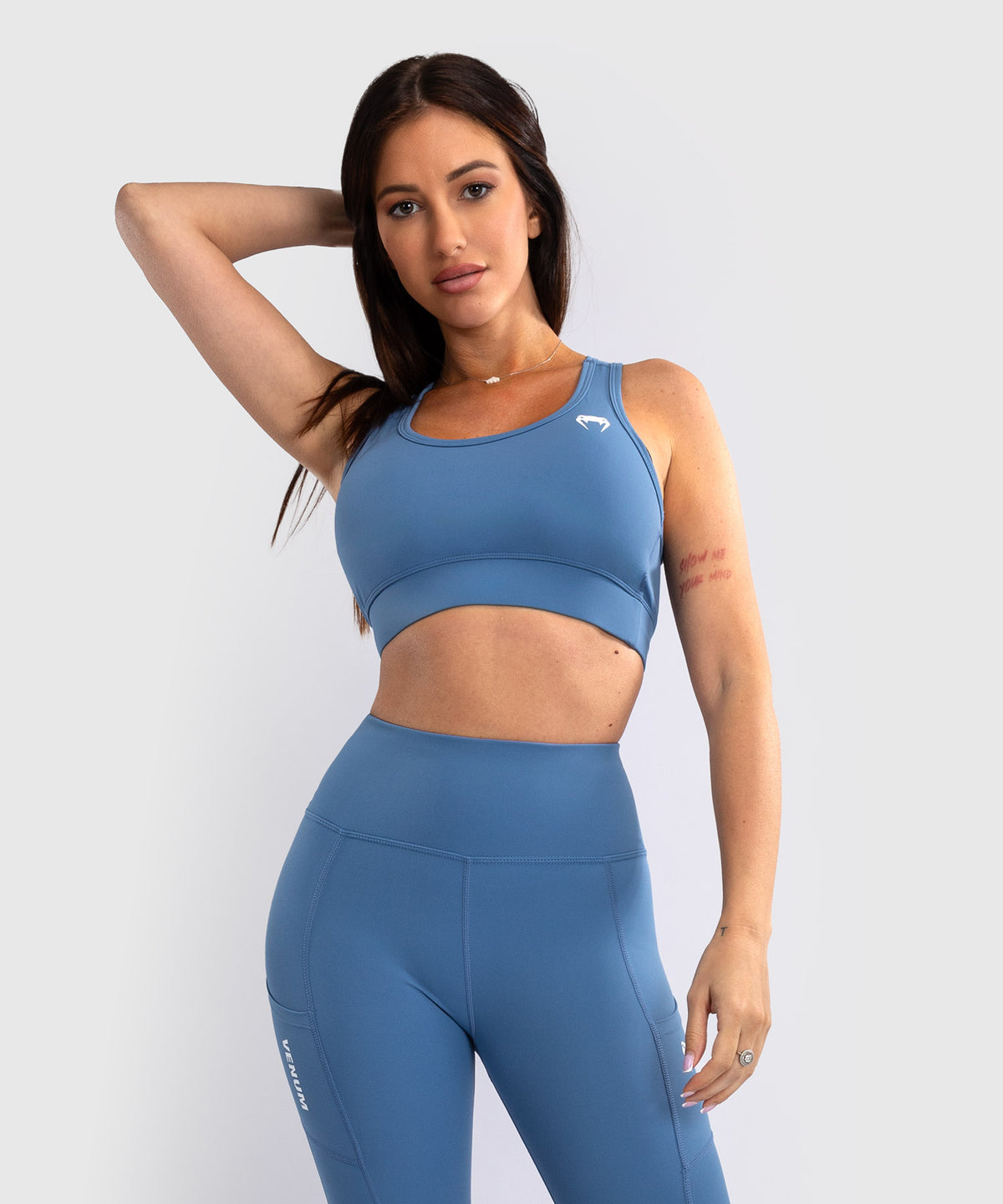 Venum Essential Medium Impact Damen Sport-Bh - Storm Blue