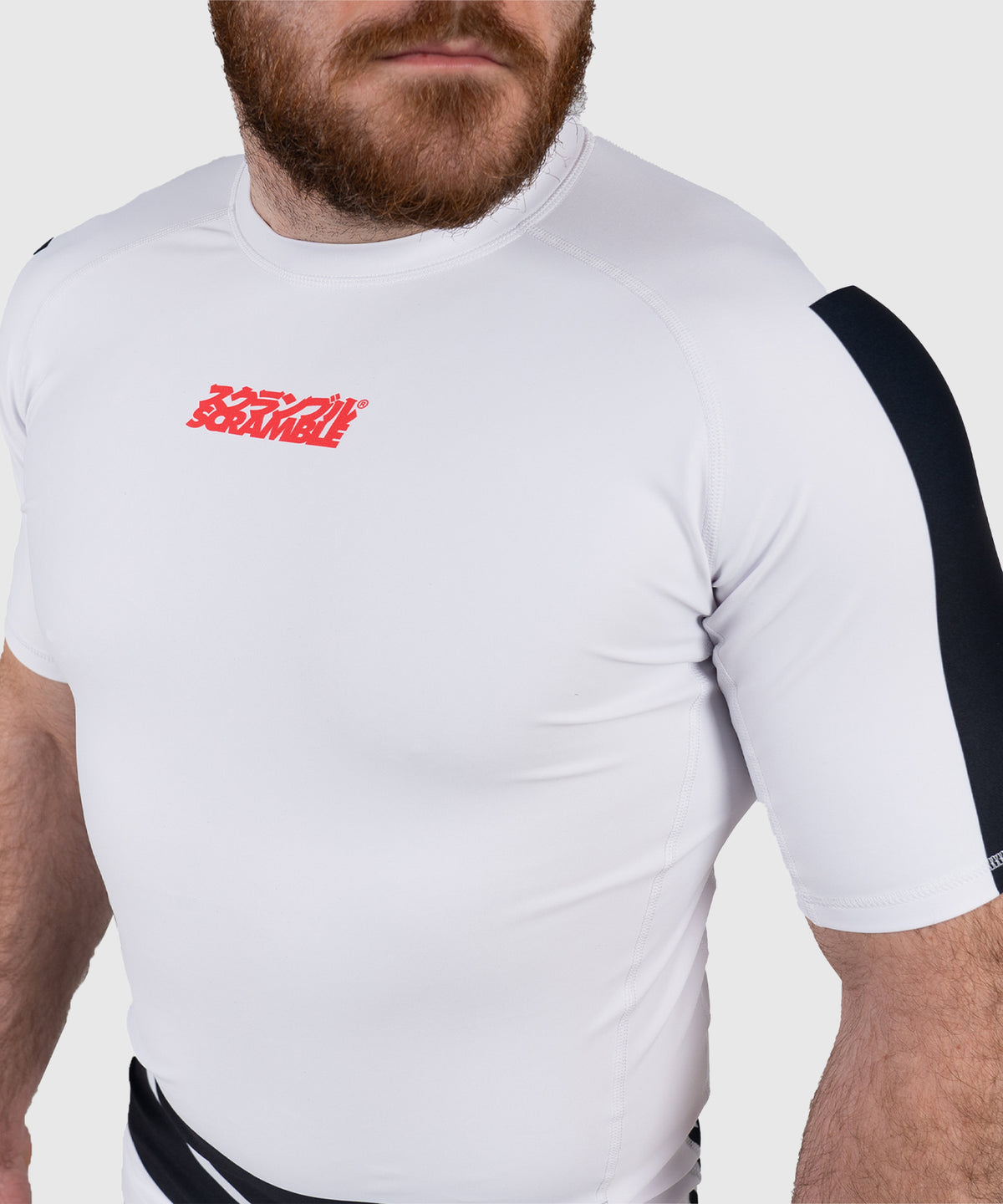 Rashguard À Manches Courtes Scramble Ranked - Blanc/Noir