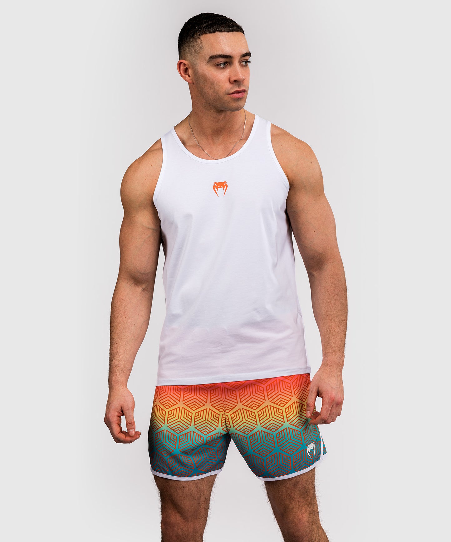 Venum Echo Tank Top - Blanco/Naranja Atardecer