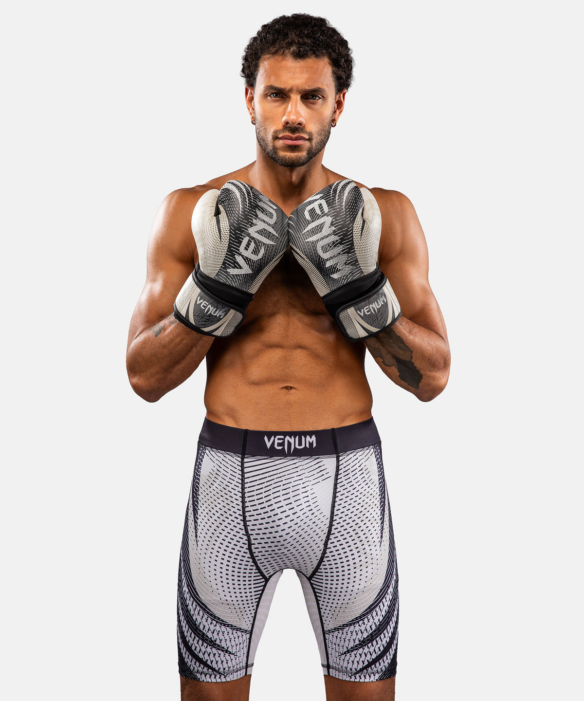 Venum Galactic 3.0 Pantaloncini a Compressione - Bianco Sporco/Nero