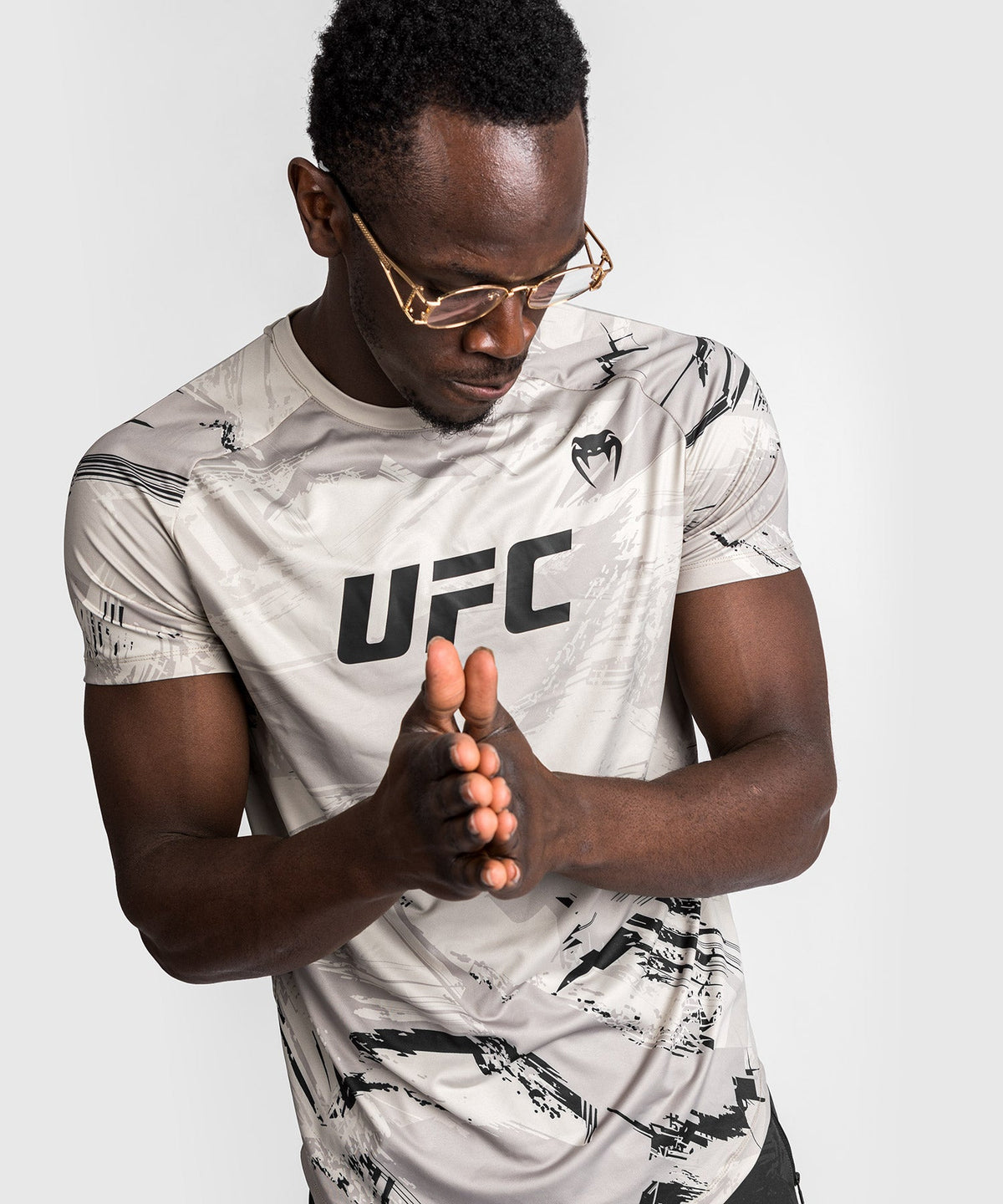 Men's UFC Venum Authentic Fight Week 2.0 Dry Tech- Short Sleeve T-Shirt - Sand
