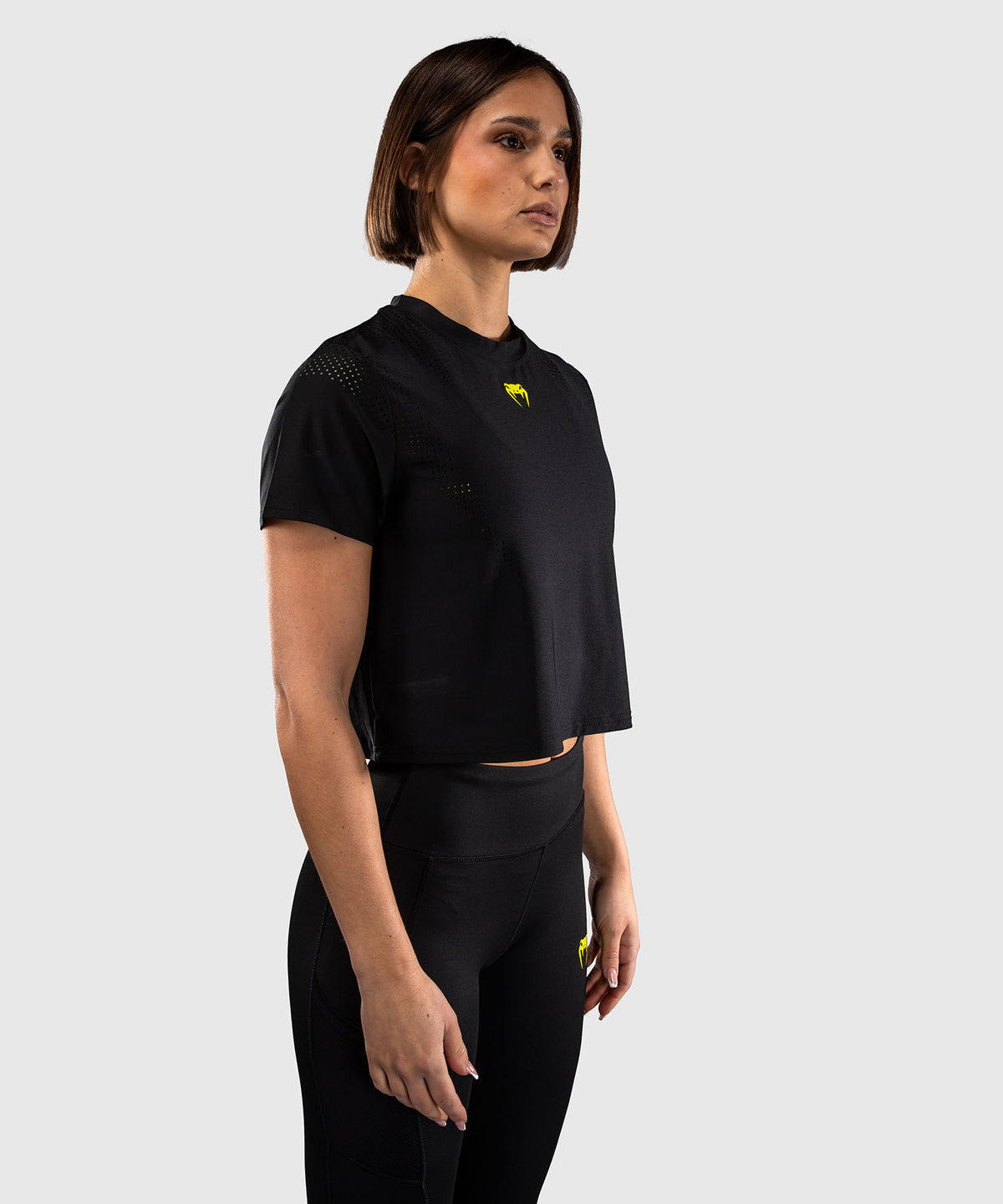 Venum Lazer Women's Dry Tech T-Shirt - Black/Yellow