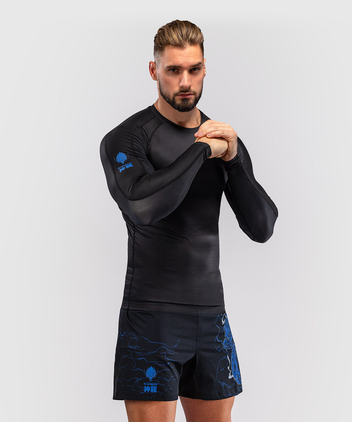 Venum Thunder Dragon Rashguard Manga Larga – Negro/Azul Real