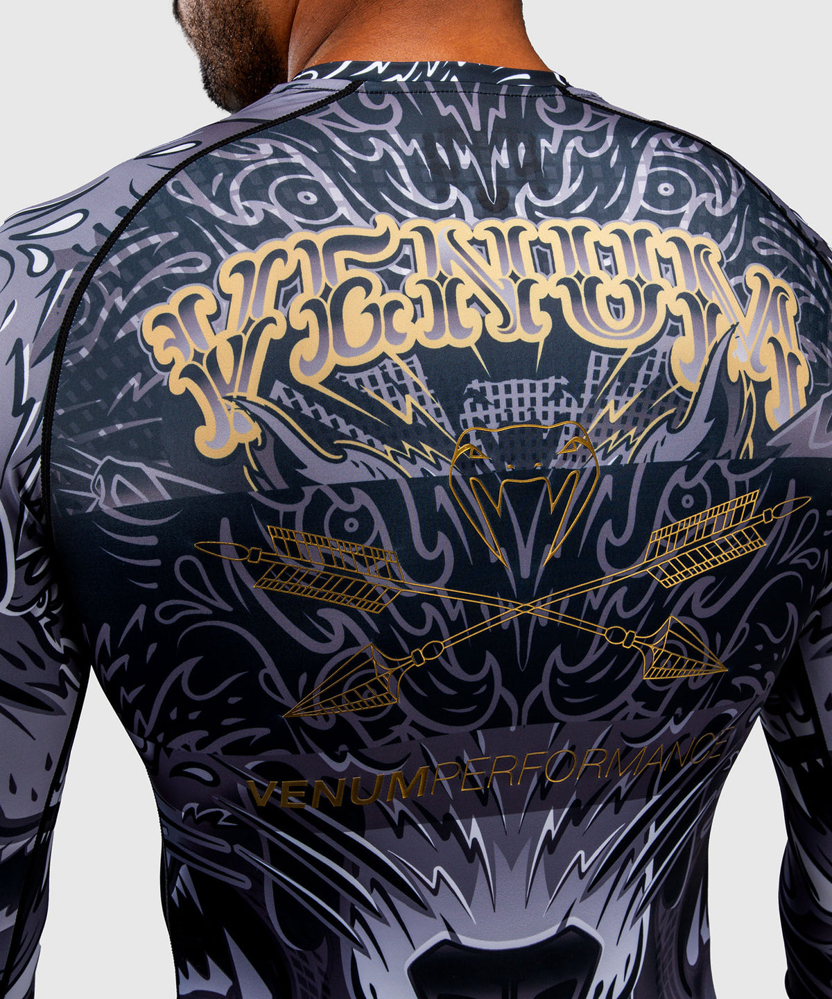 Venum Wolf Atak Long Sleeve Rashguard - Black/Grey