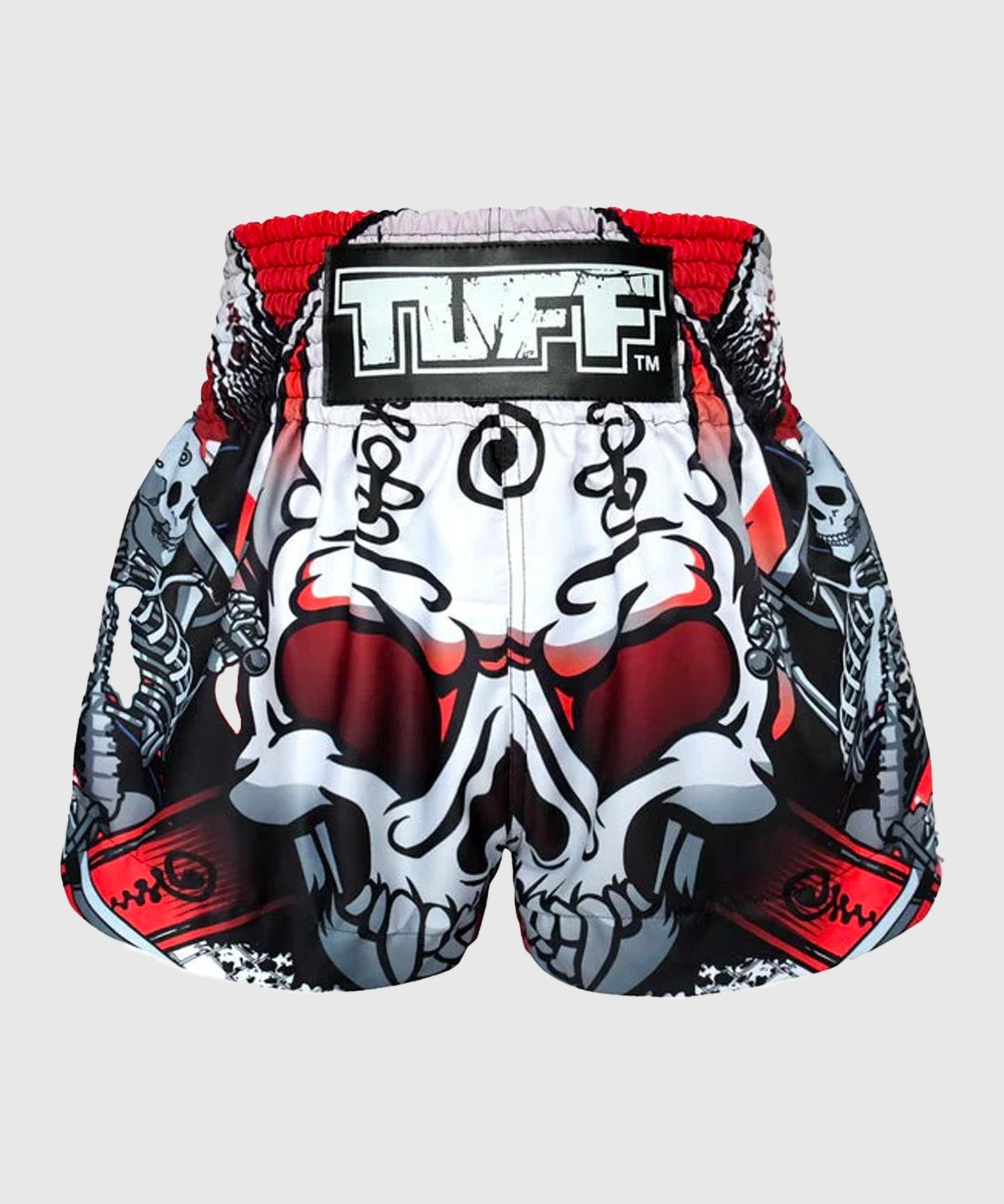 Short de Muay Thai Tuff Devil Skull - Blanc
