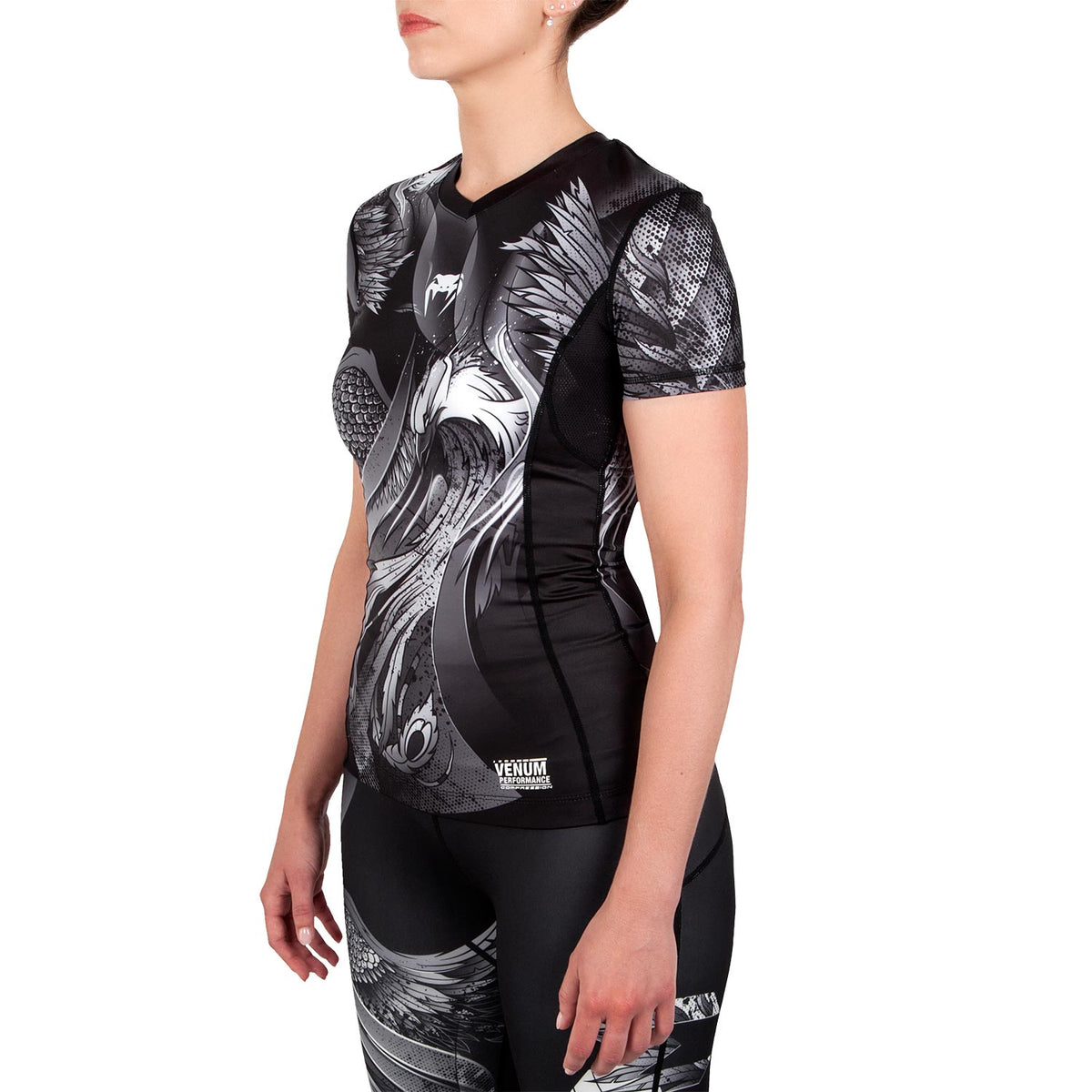 Venum Phoenix Rashguard - Kurzarm - Schwarz/Weiß - Für Frauen