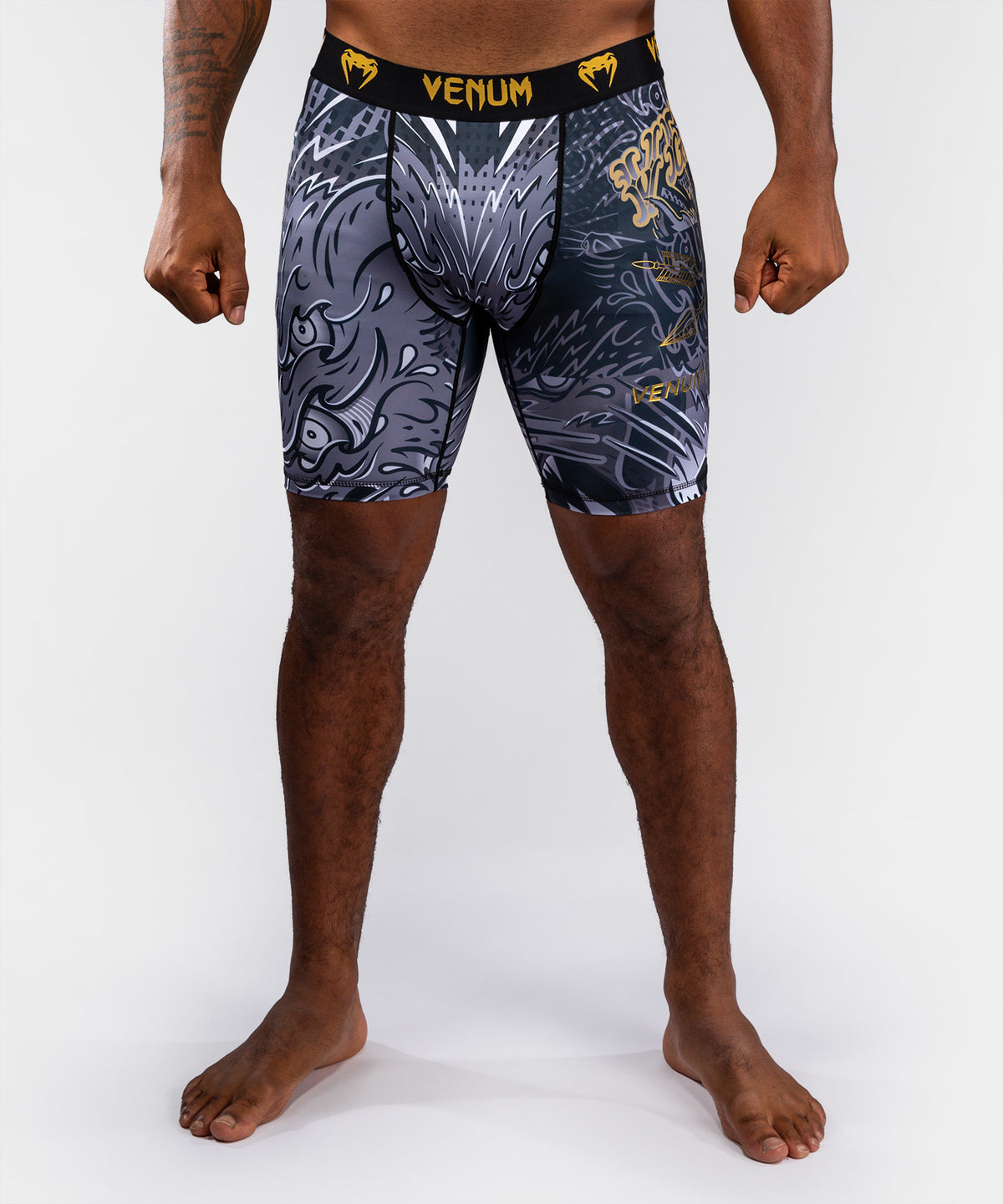 Venum Wolf Atak Vale Tudo Shorts - Black/Grey
