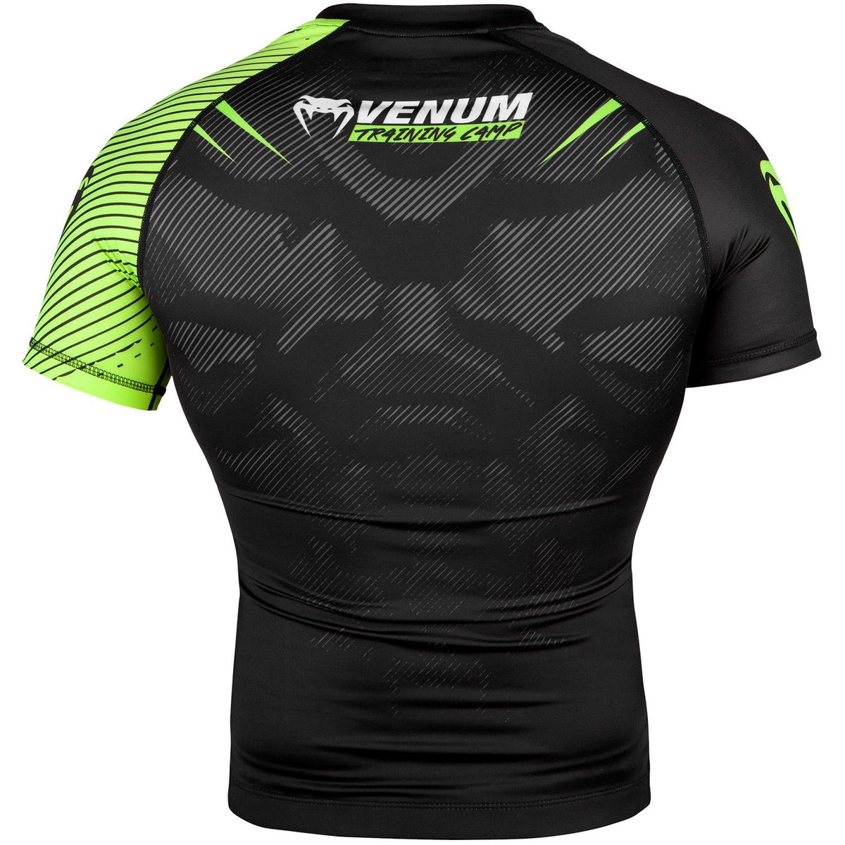 Rashguard Venum Training Camp 2.0 Manches courtes - Noir/ Jaune Fluo