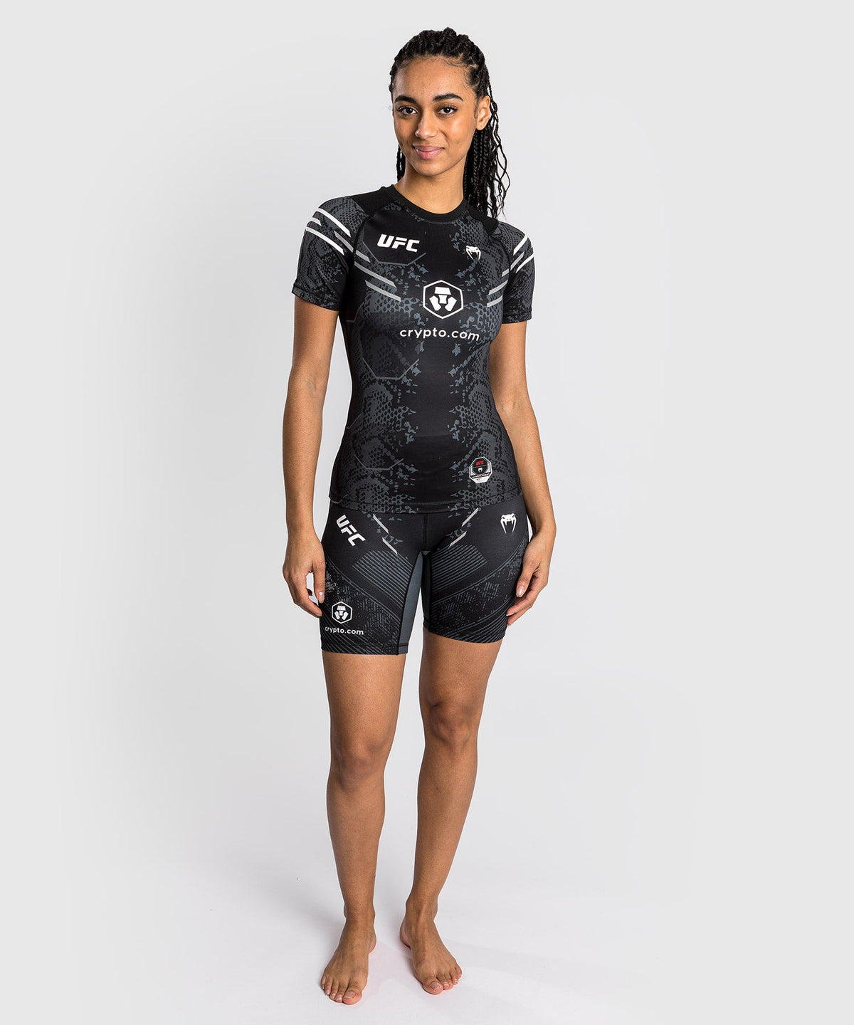 Rashguard à manches courtes pour Femmes UFC Adrenaline by Venum Authentic Fight Night - Noir
