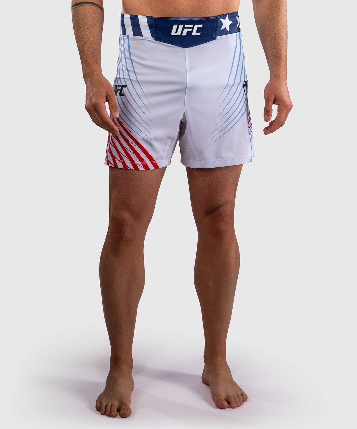 Men's Official UFC Freedom 250 by Venum White Authentic Fight Night Short Fit Fight Short
