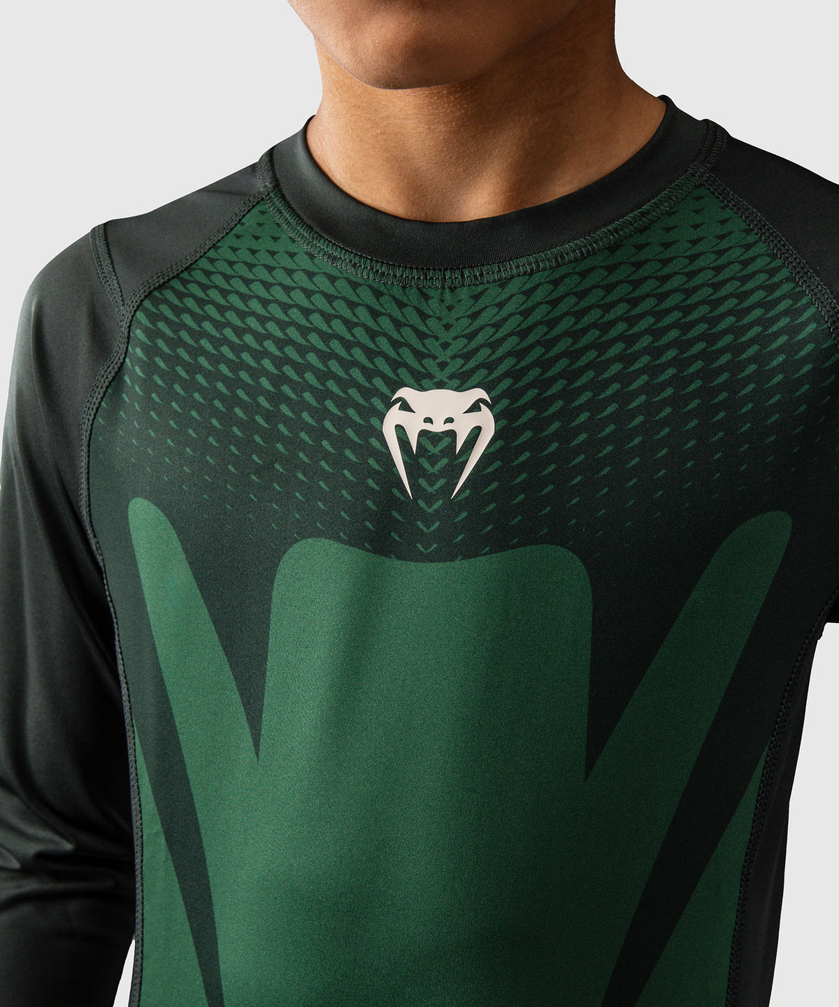Venum Attack Rashguard a manica lunga per bambini - Verde foresta/ Bianco sporco