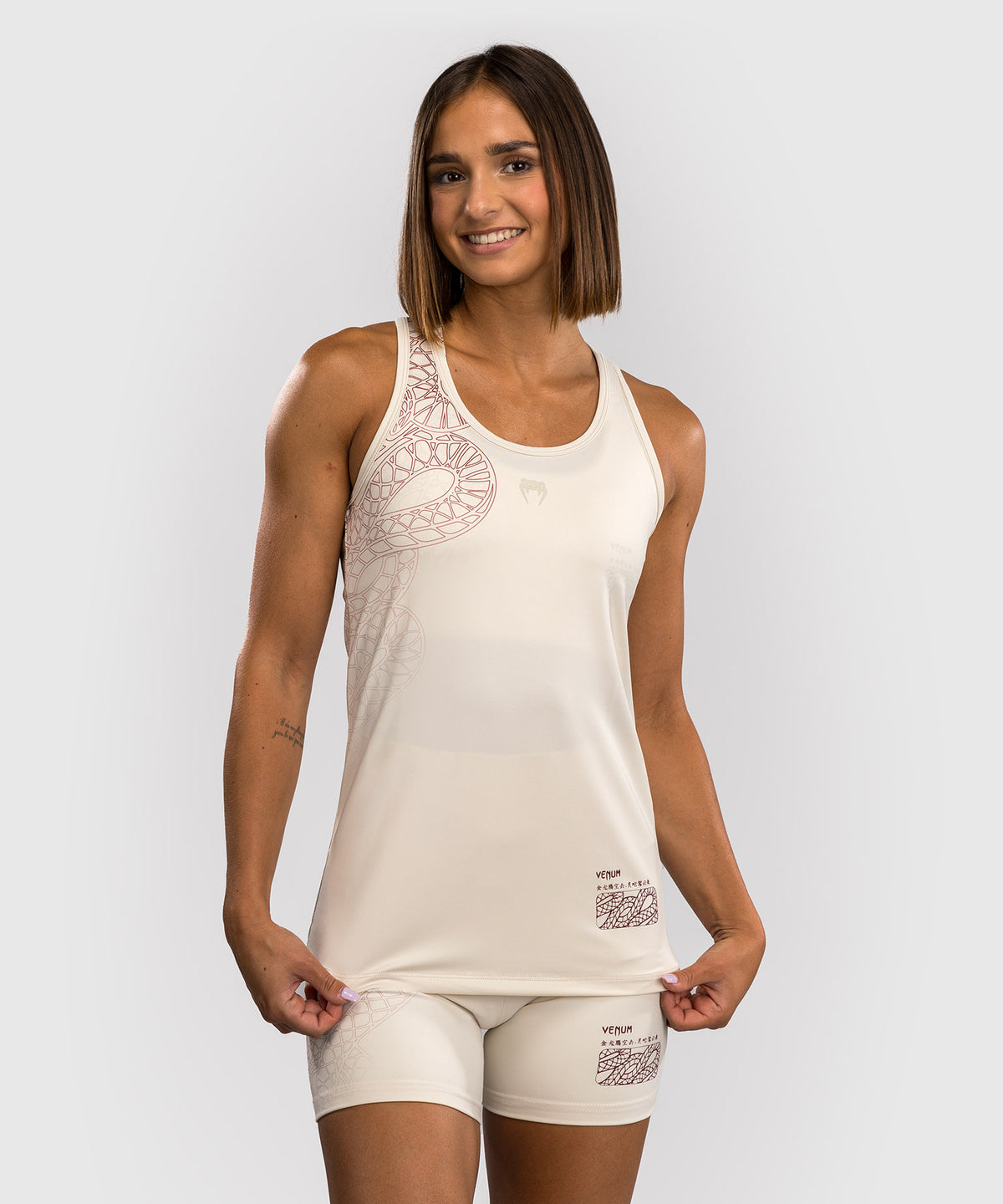 Venum Serpenti Damen Tank Top – Elfenbein/Burgunder