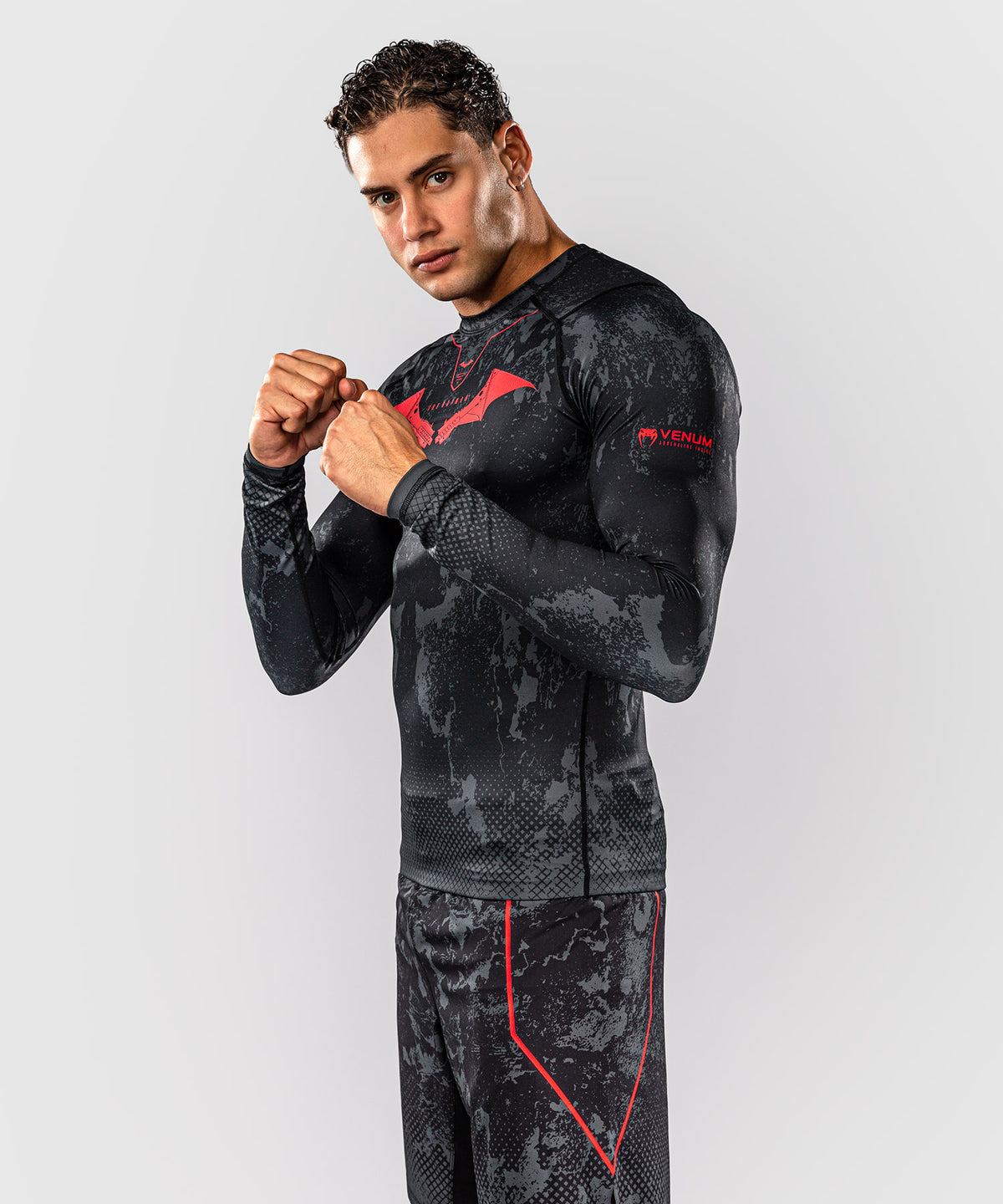 Rashguard à manches longues Venum x Batman - Noir/Gris/Rouge