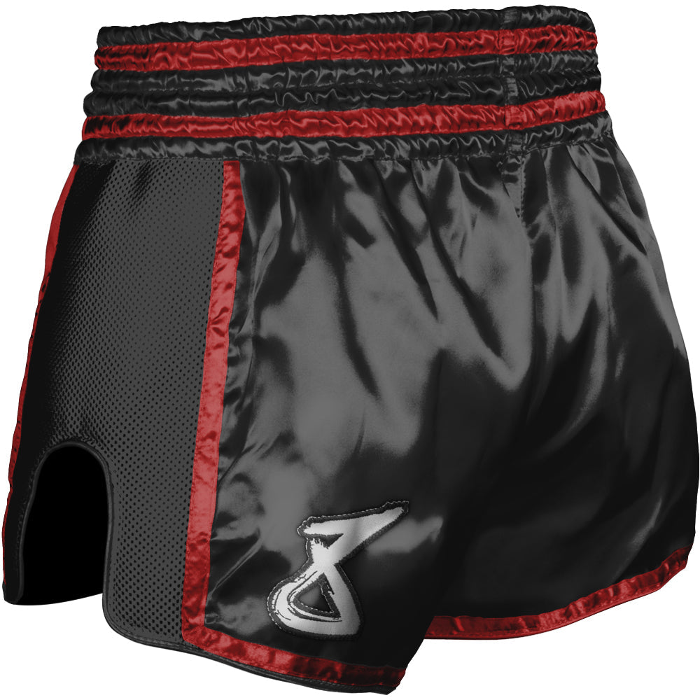 8 Weapons Super Mesh Pantaloncini da Muay Thai - Nero/Rosso