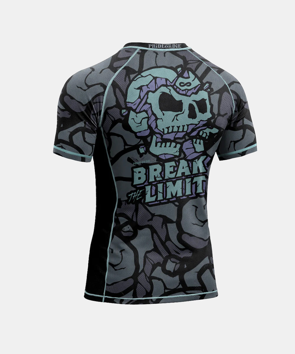 Pride Or Die Break The Limit Rashguard a Maniche Corte - Nero