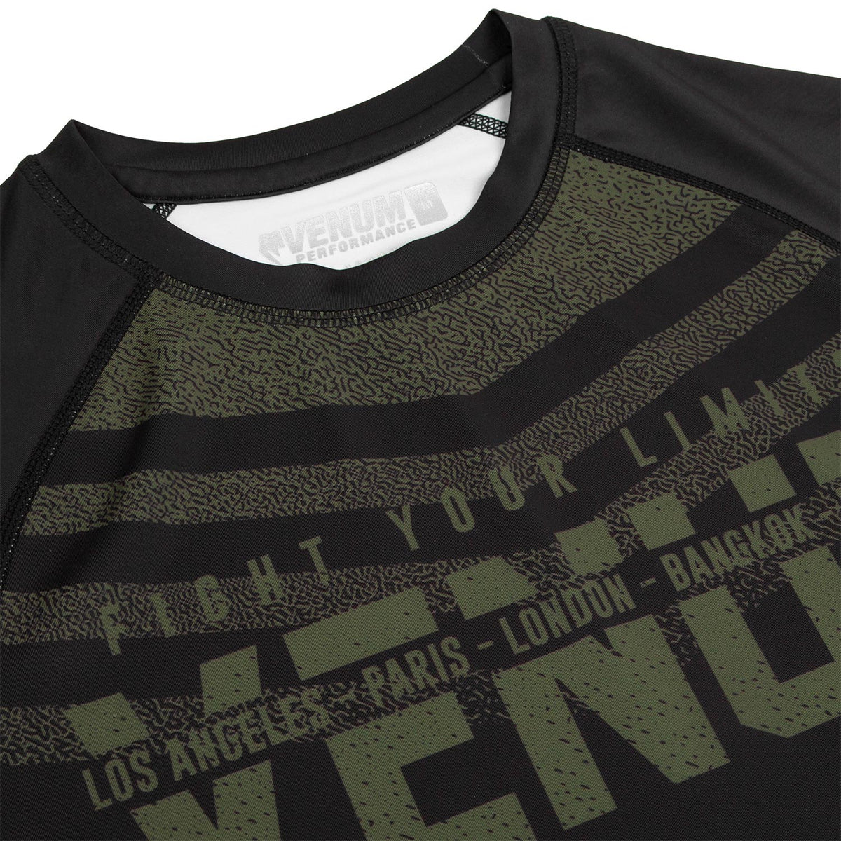 Rashguard Venum Signature - Manches courtes - Noir/Kaki - Exclusivité