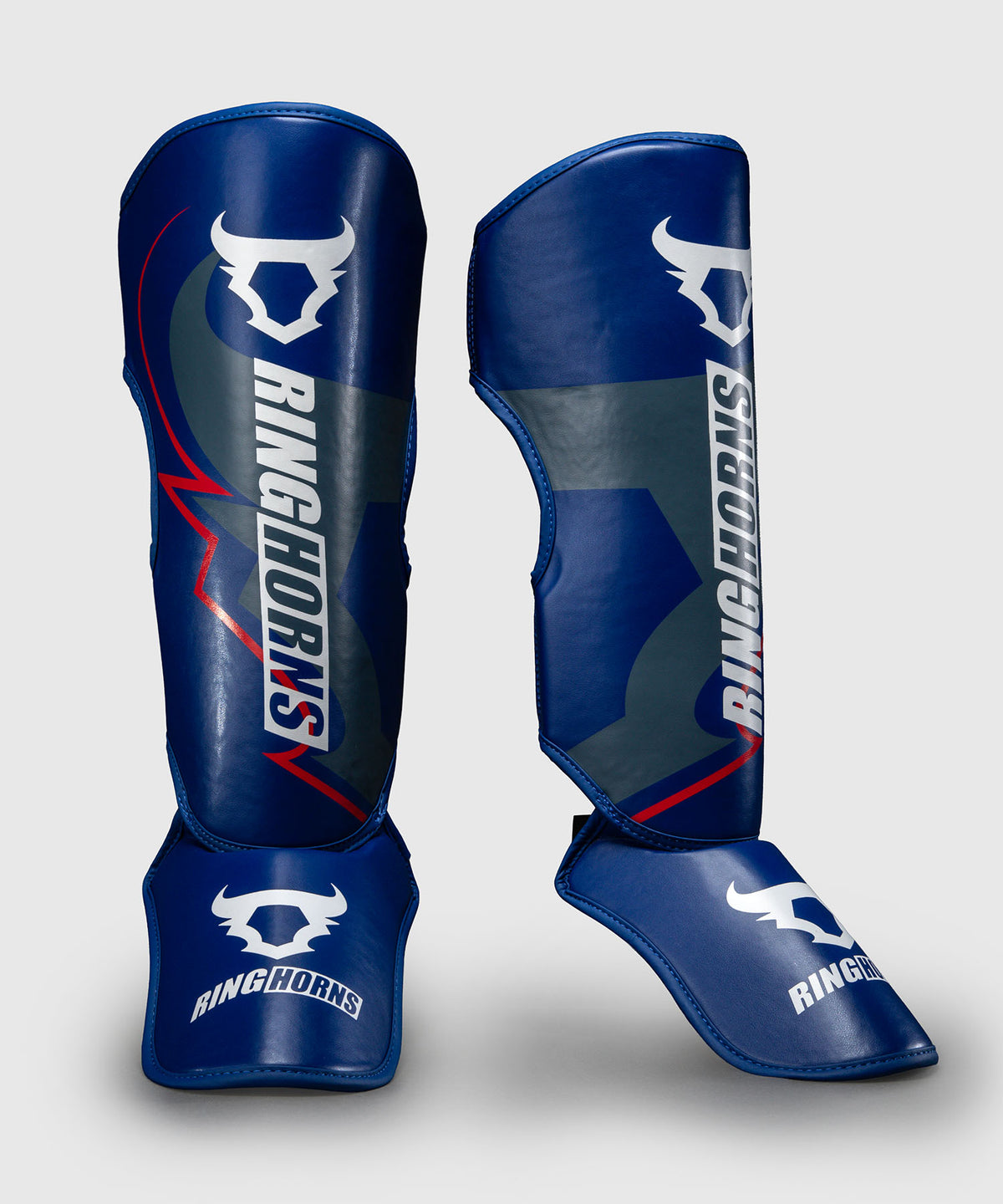 Protège-tibias Ringhorns Charger by Venum – Bleu Marine/Rouge