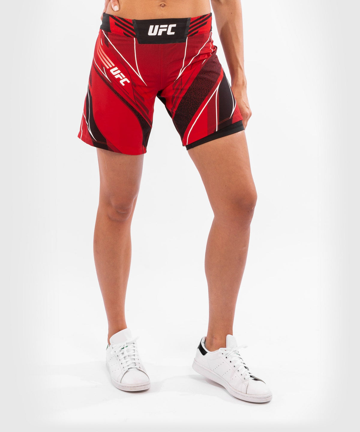 UFC Damen Fightshorts Venum Authentic Fight Night - Long Cut - Rot