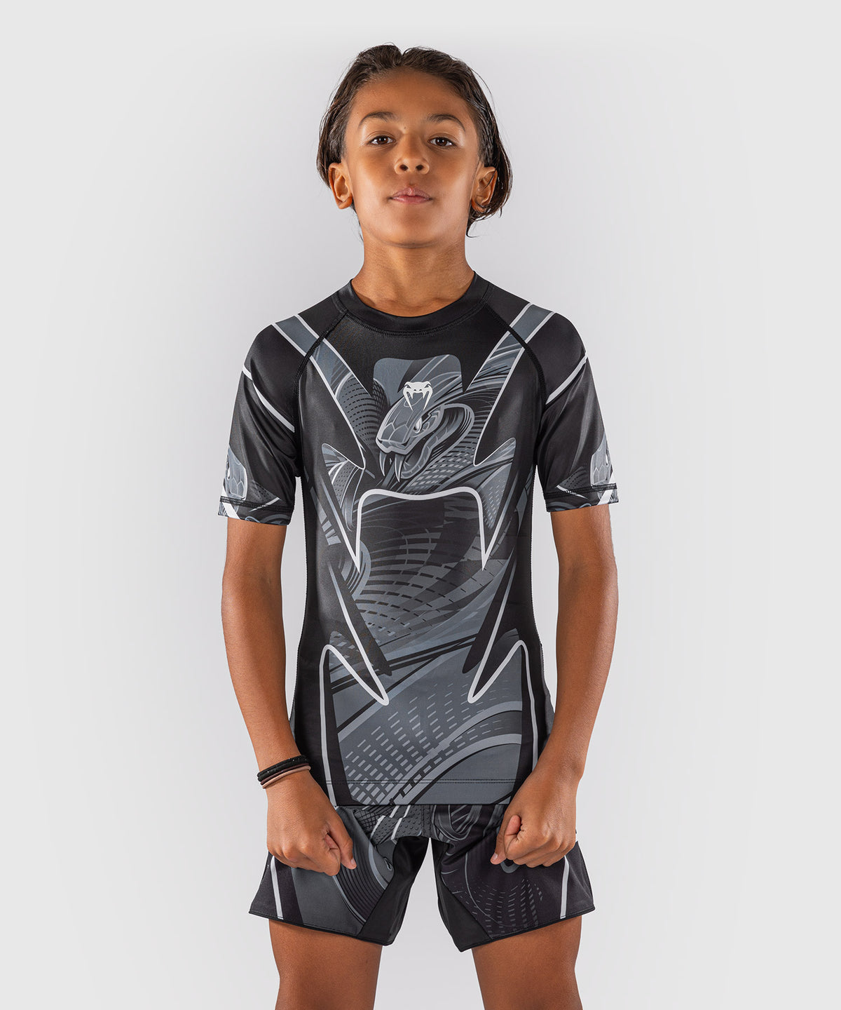 Venum Crimson Viper 2.0 Rashguard a maniche corte per bambini - Nero/Grigio