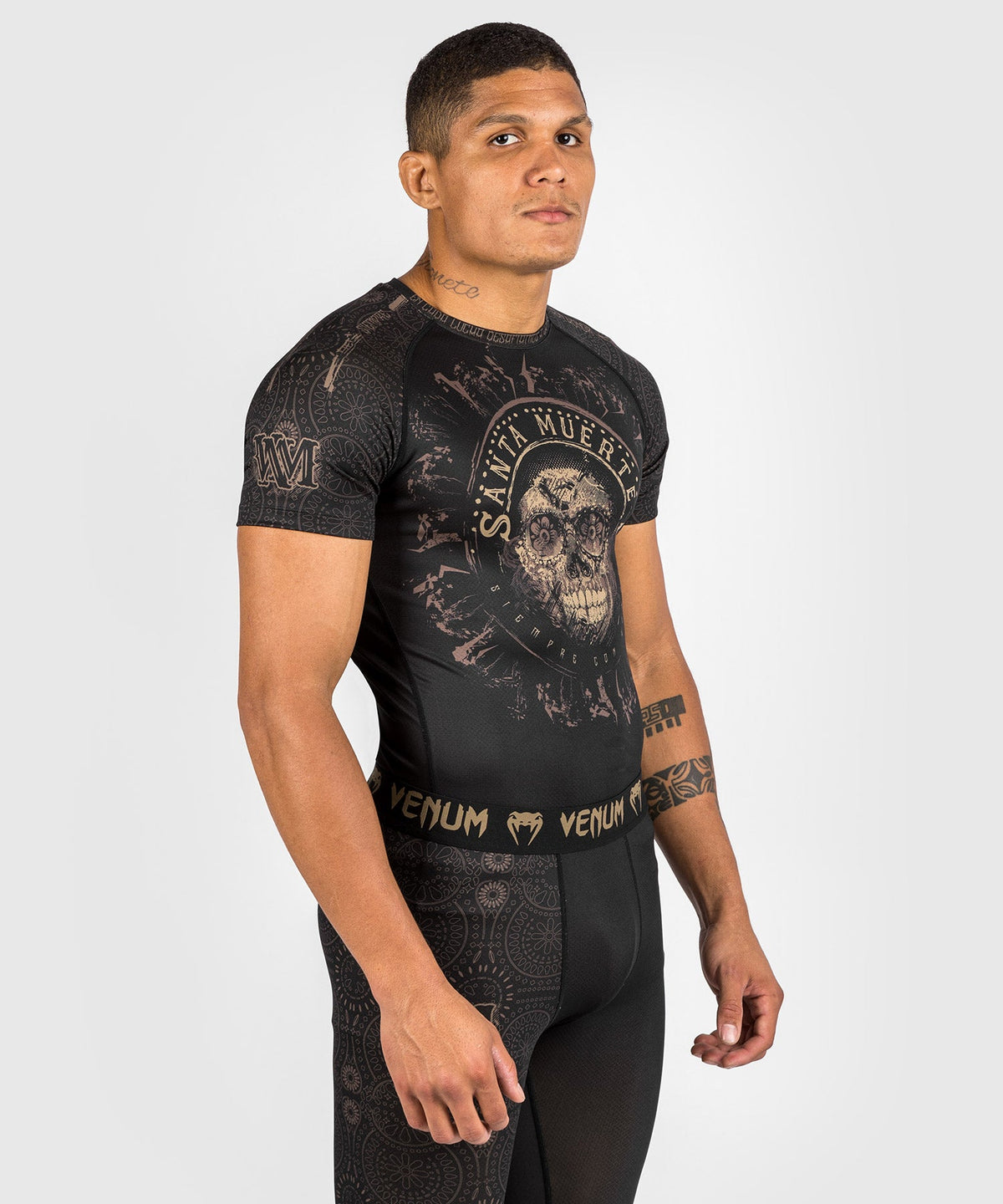 Rashguard Santa Muerte Dark Side Venum - manches courtes - Noir/Marron