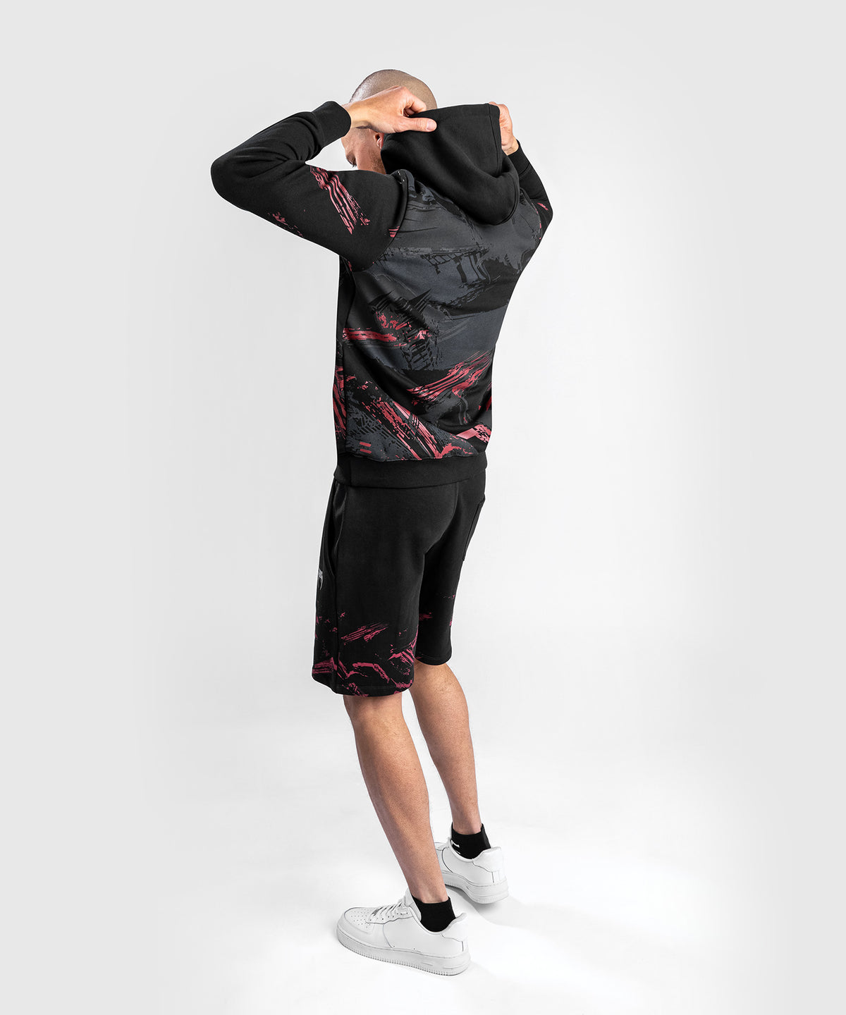 Felpa con cappuccio UFC Venum Authentic Fight Week 2.0 - nero/rosso