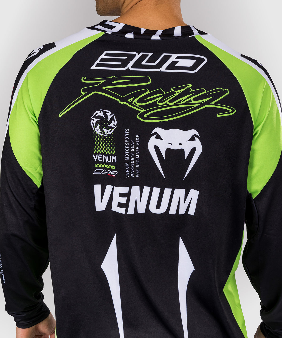 Venum x Bud Racing Maglietta Dry-Tech Uomo - Nero/Bianco/Verde lime
