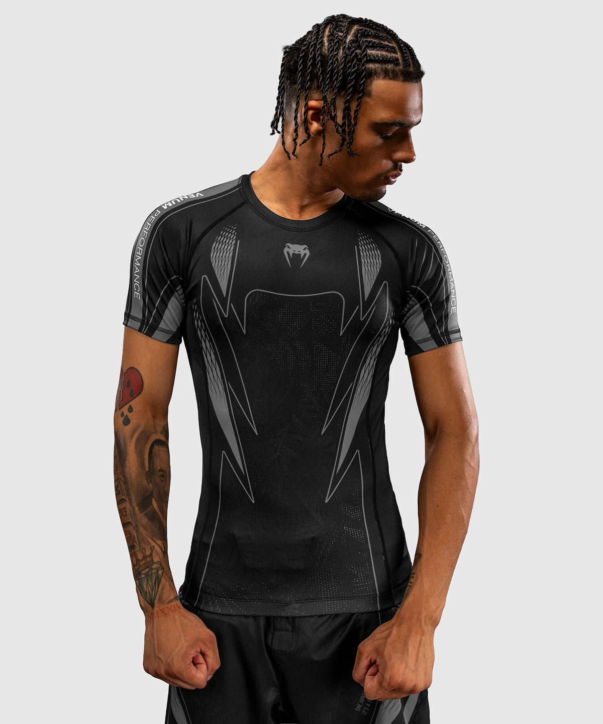 Venum Amazonia Reborn Kurzarm-Rashguard - Schwarz/Grau