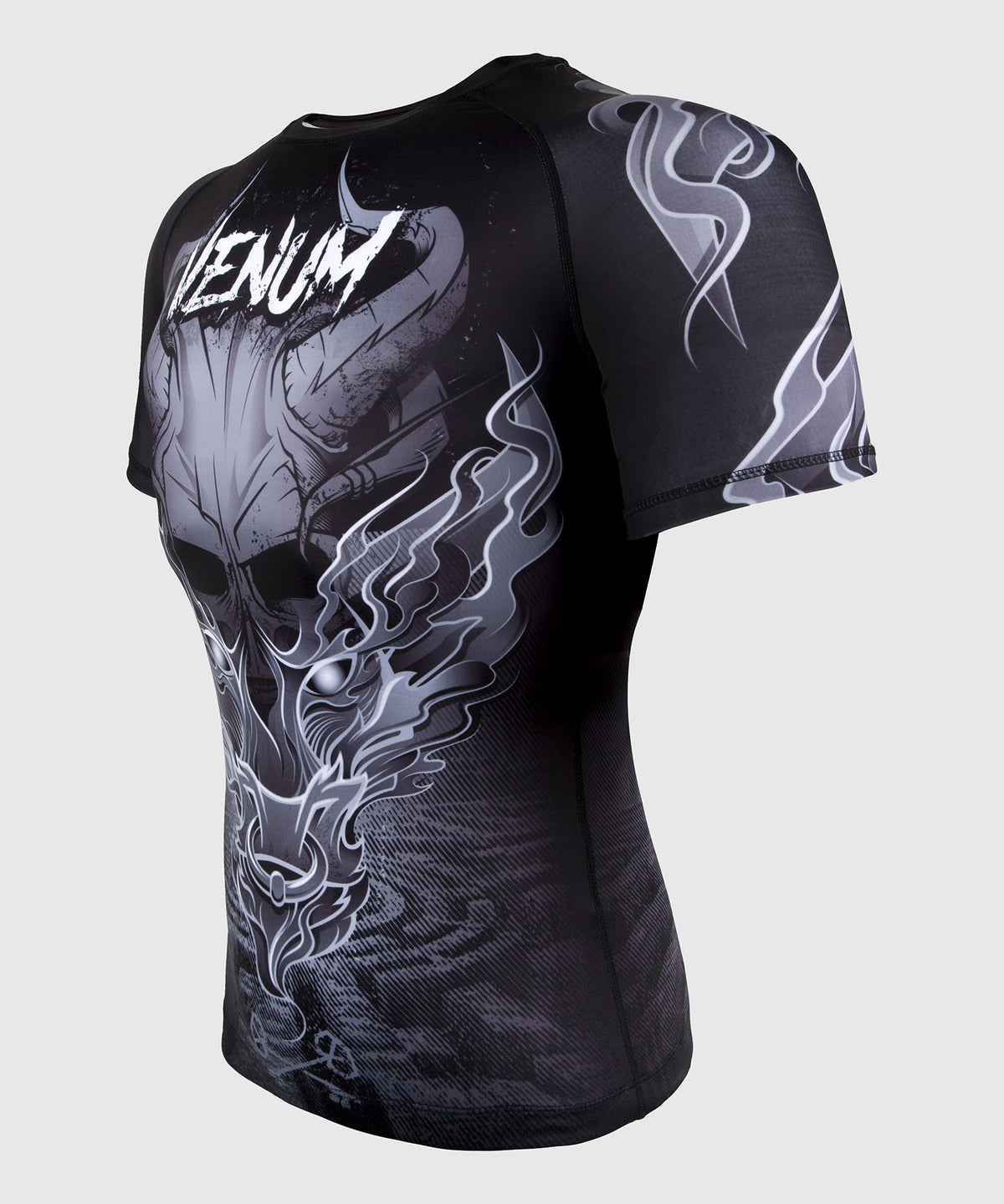 Venum Minotaurus Rashguard - Short Sleeves - Black/White