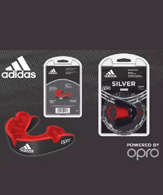 Protege Dents Adidas Opro Silver Gen4 - Noir/Rouge