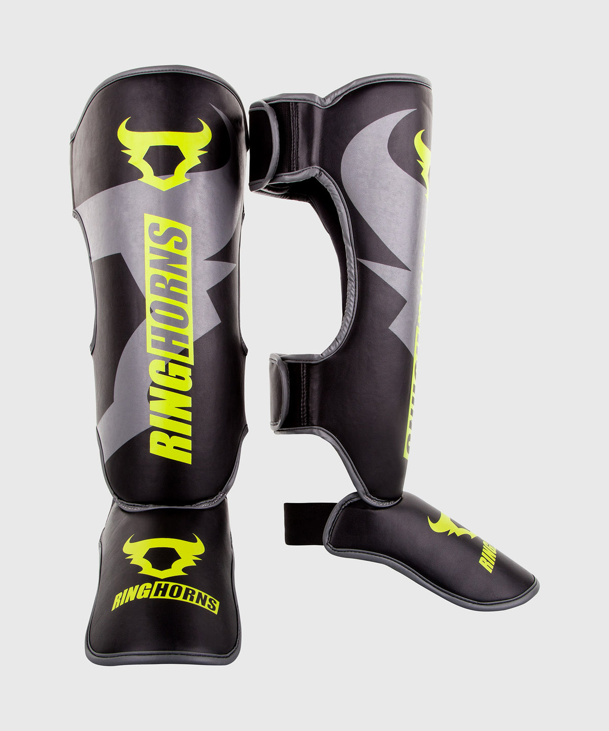 Protège-tibias et pieds Ringhorns Charger - Noir/Jaune Fluo