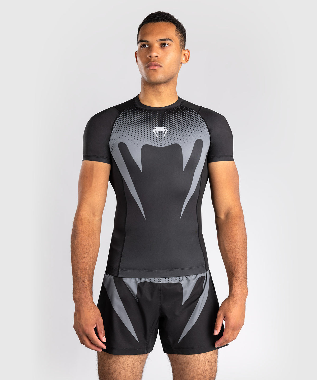 Venum No Gi Rashguards - Black/ Silver Grey