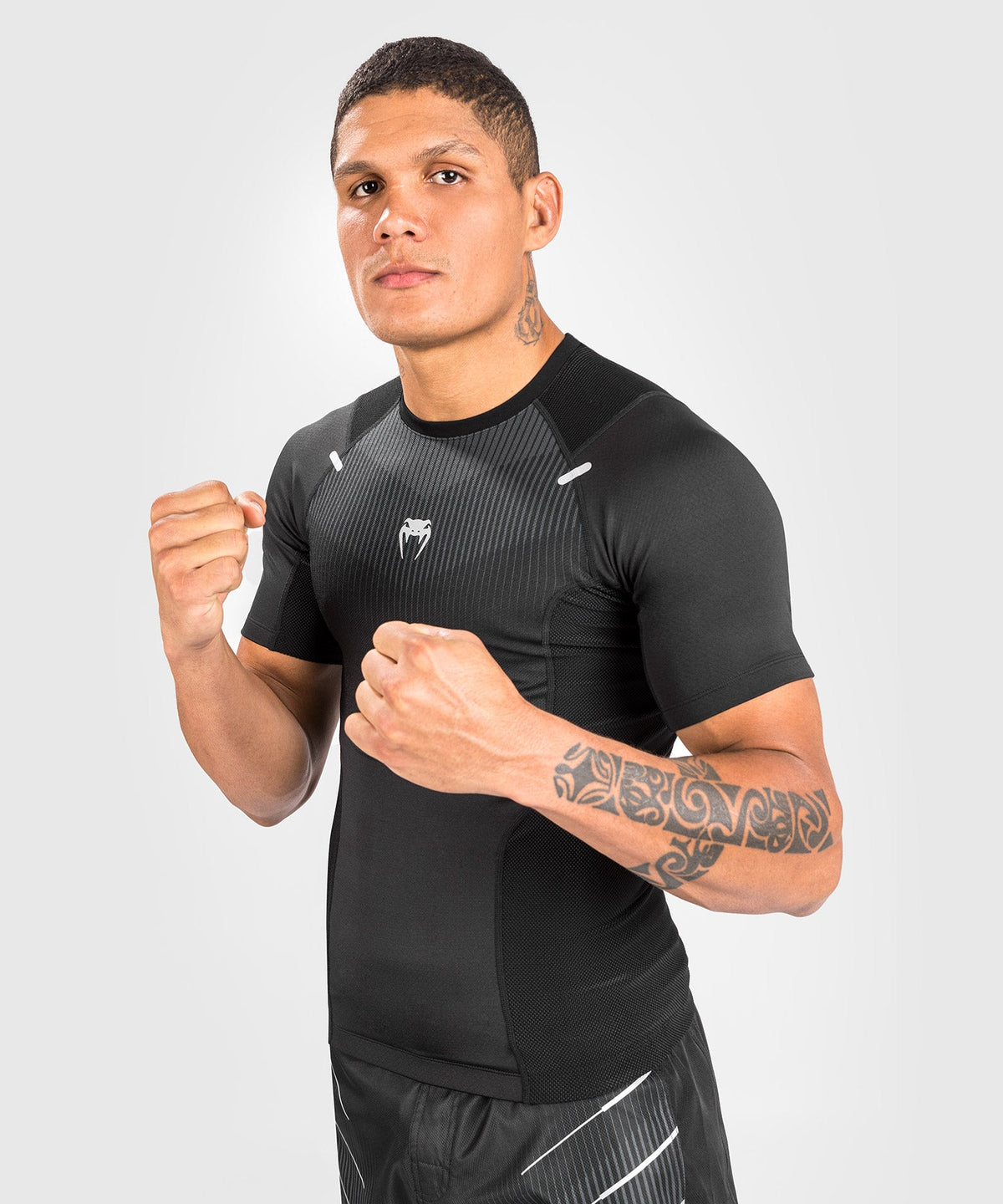 Venum Biomecha Kurzarm Rashguard - Schwarz/Grau