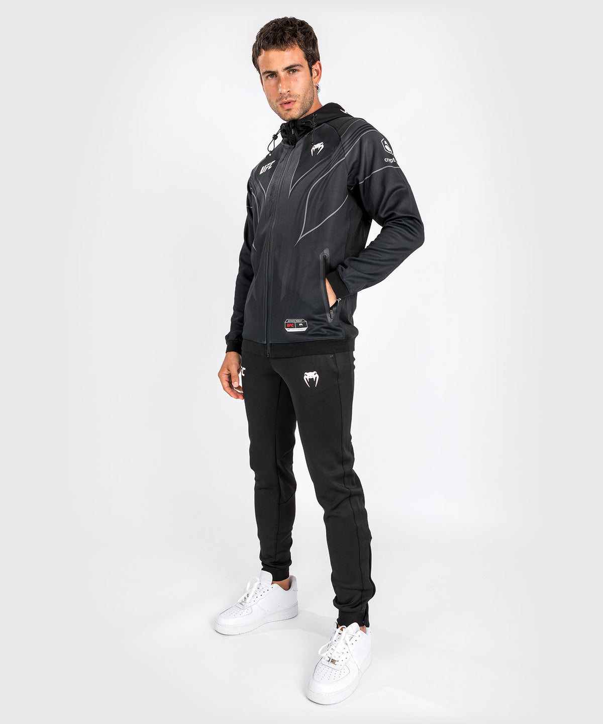 Felpa con cappuccio UFC Venum Authentic Fight Night 2.0 Uomo - Nero