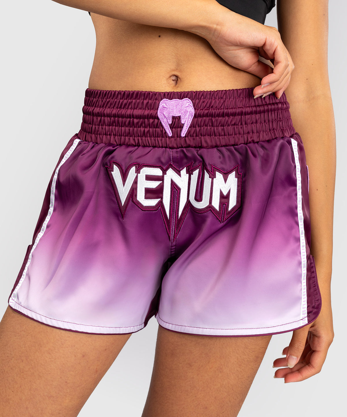 Venum Iris Muay Thai Shorts - Plum/white