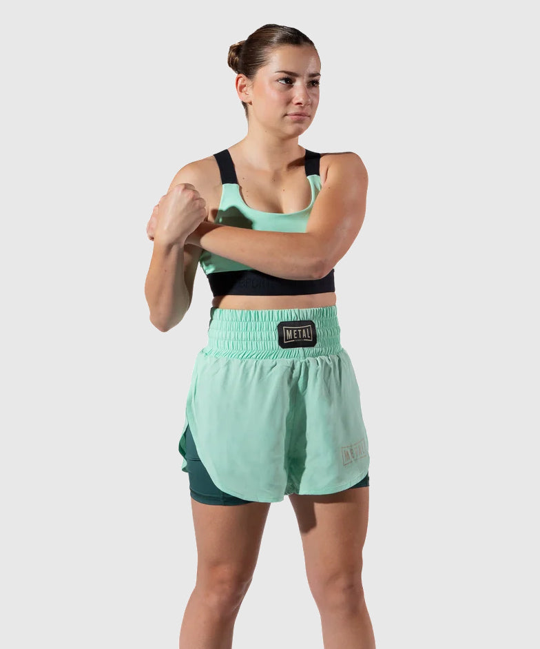 Metal Boxe Deep Waters Elastischer Damen-Sport-BH - Grün