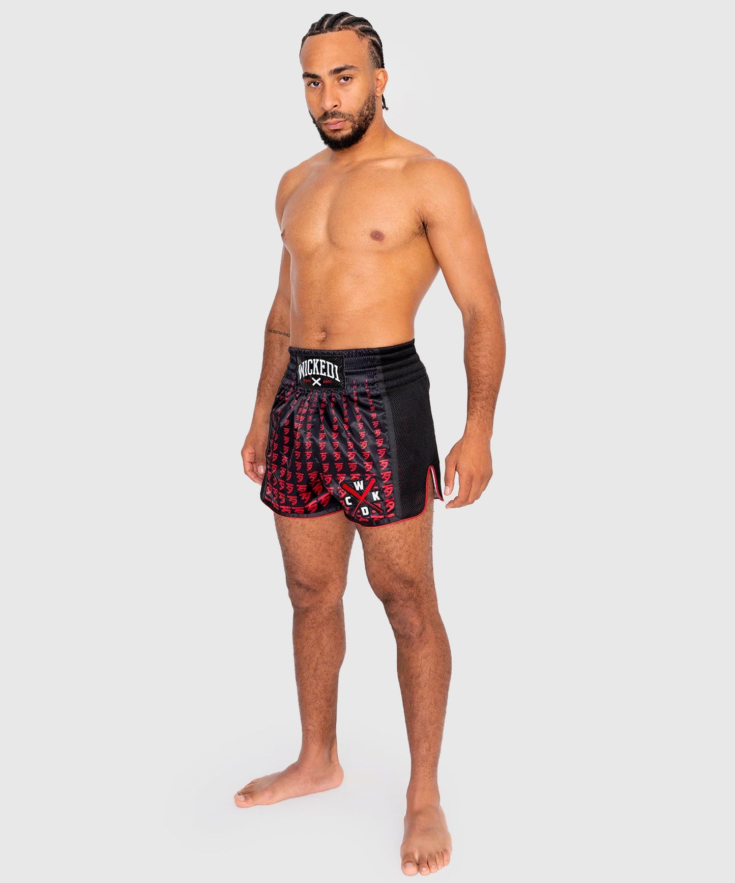 Wicked One Infinit Pantaloncini da Muay Thai - Nero/Rosso