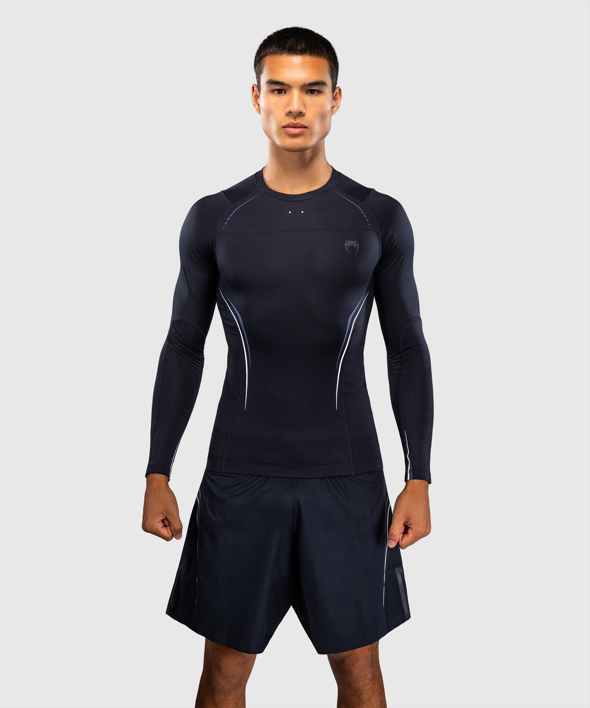 Venum G-Core Rashguard a Maniche Lunghe - Blu Navy/Bianco