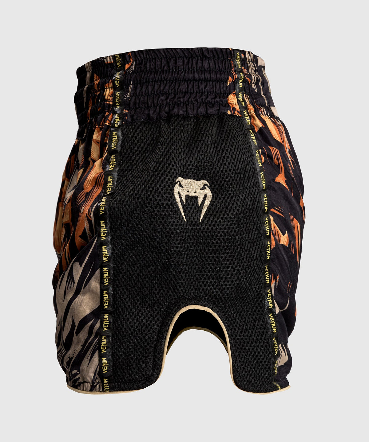 Venum Tiger Pantalones Cortos de Muay Thai - Negro/Naranja Neón