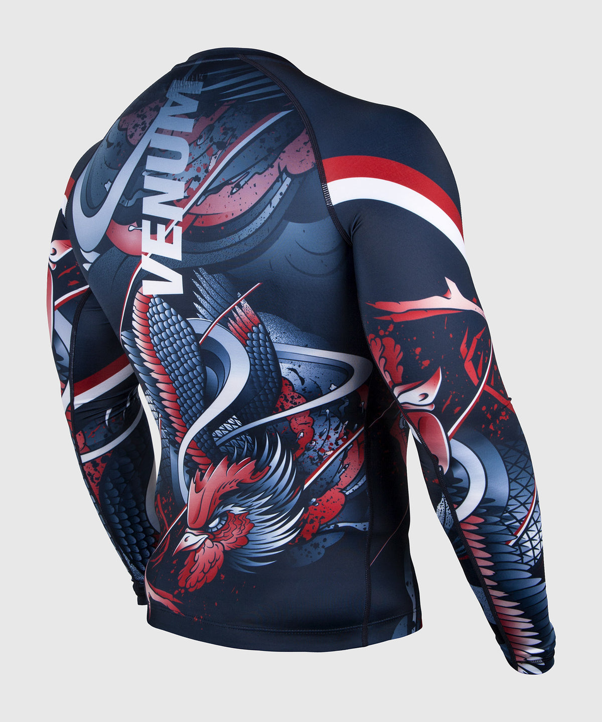Venum Rooster Rashguard - Langarm - Marineblau/Orange