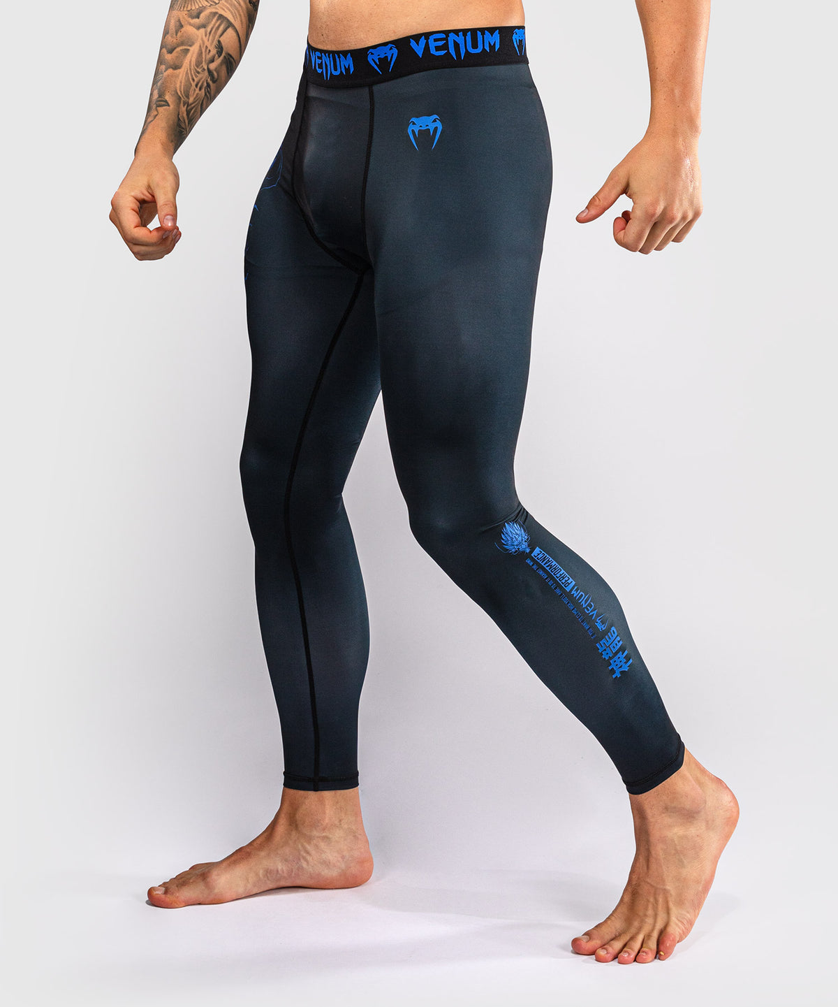 Pantalon de compression Venum Thunder Dragon – Noir/Bleu Royal
