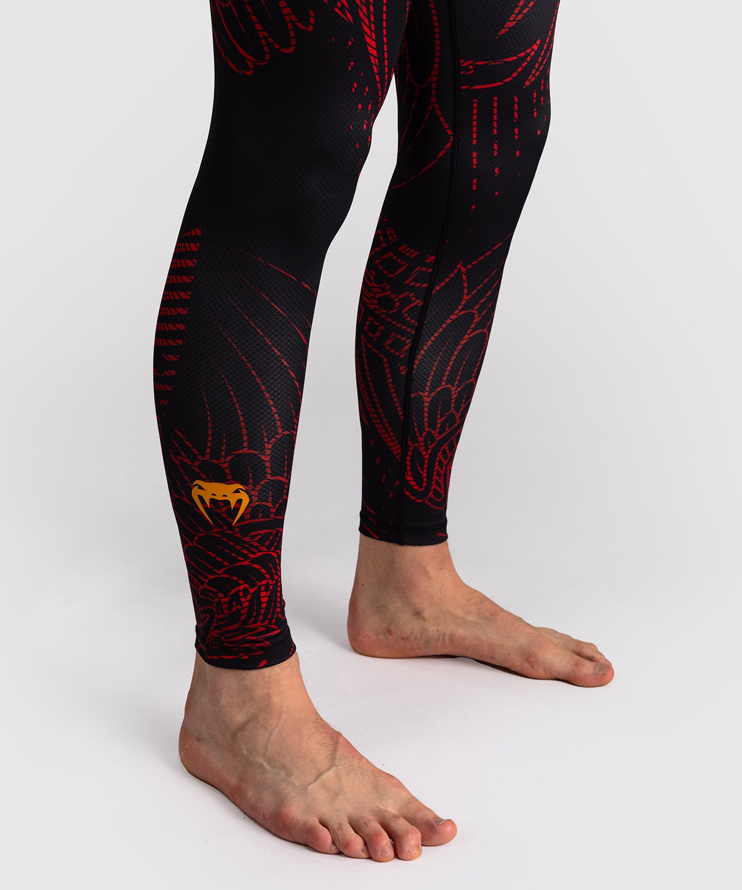 Venum Quetzal Fury Spats - Black/Fury Red/ Tangerine