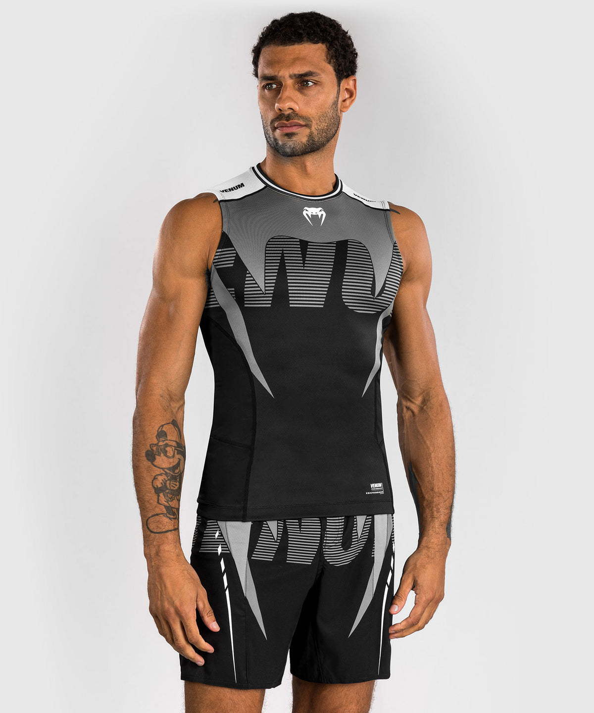 Rashguard Sans Manches Venum Adrenaline – Noir/Gris Argenté