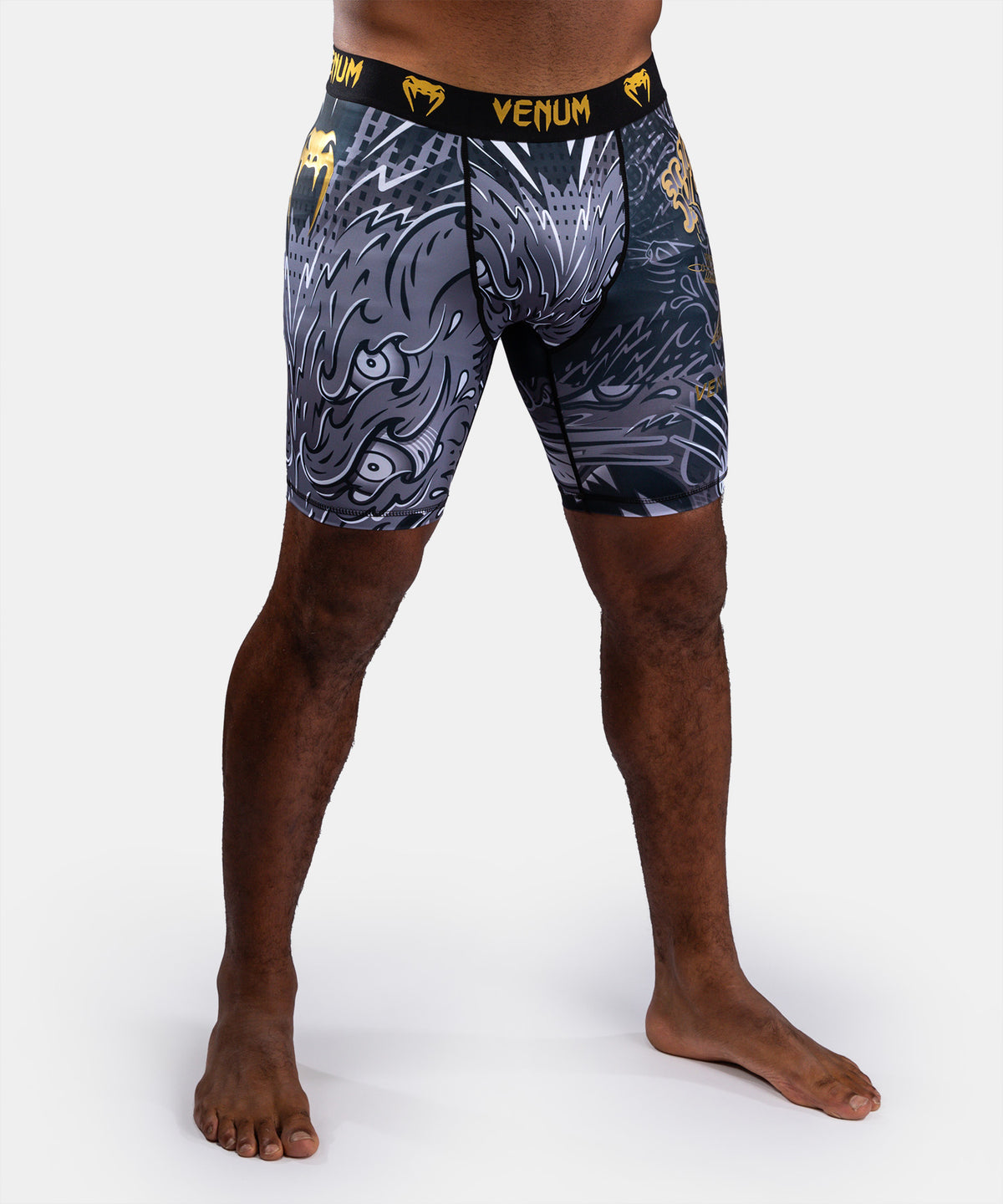 Venum Wolf Atak Vale Tudo Shorts - Black/Grey