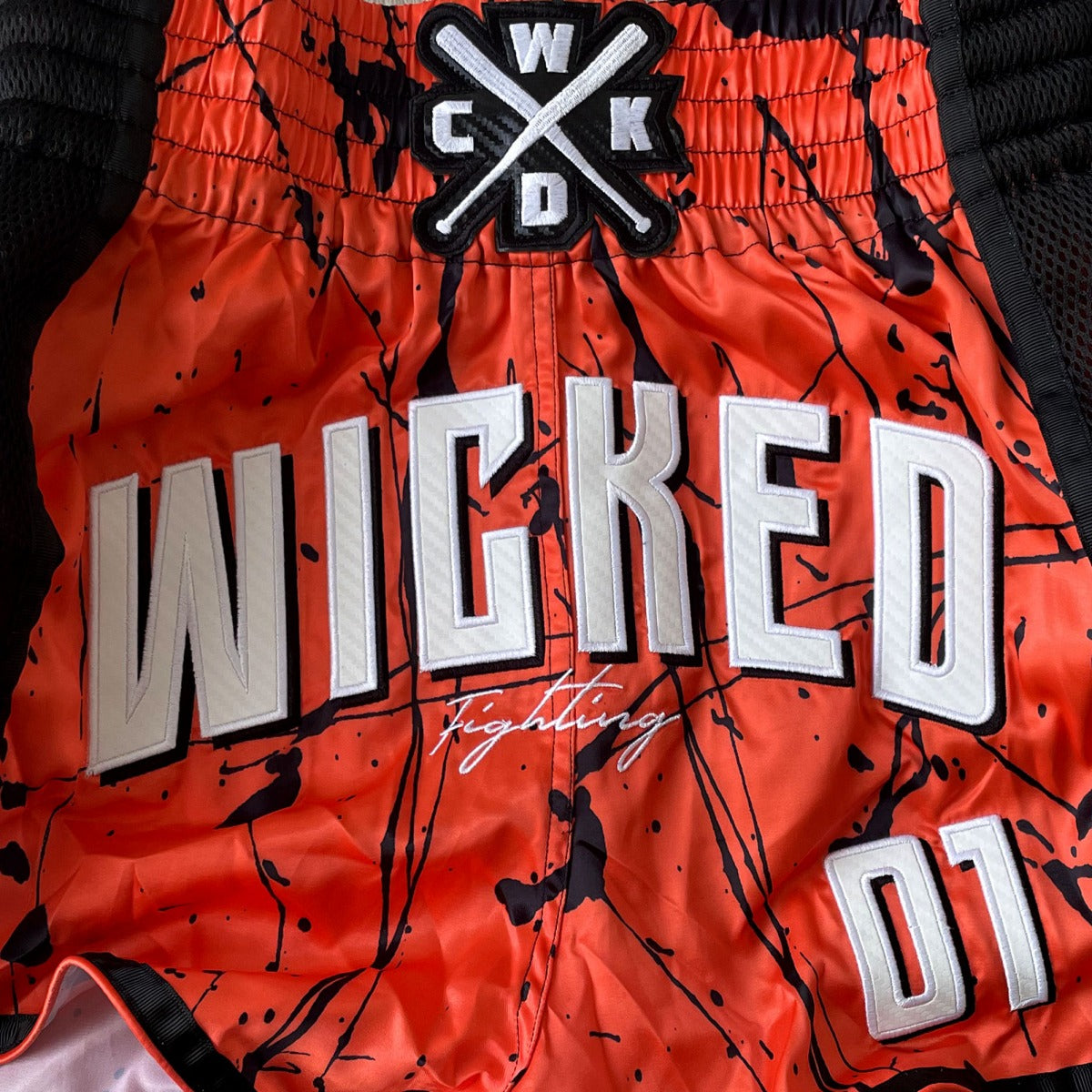 Wicked One Bad Bear Muay Thai Shorts - Orange